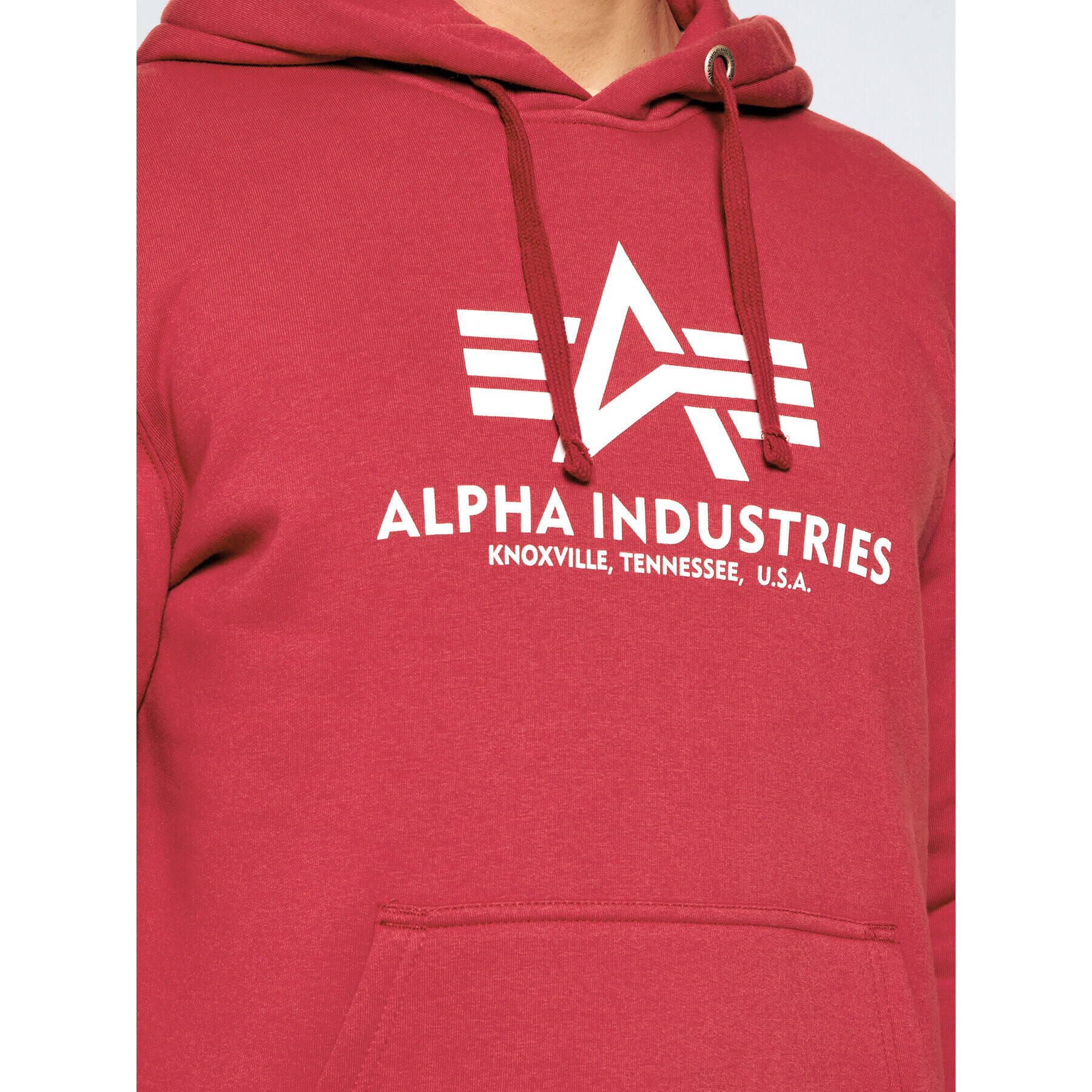 Alpha Industries Mikina Basic 178312 Červená Regular Fit - Pepit.cz