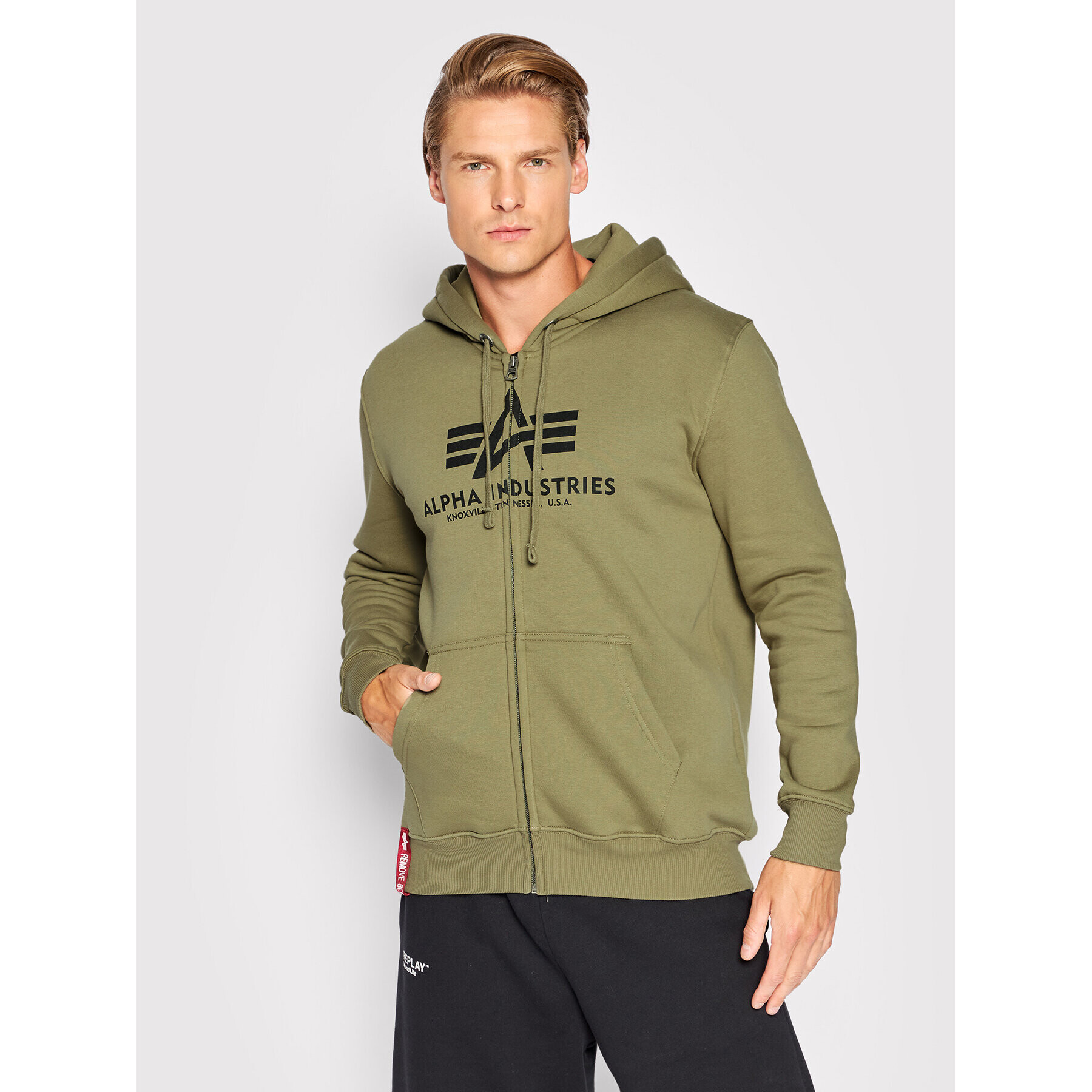 Alpha Industries Mikina Basic 178325 Zelená Regular Fit - Pepit.cz