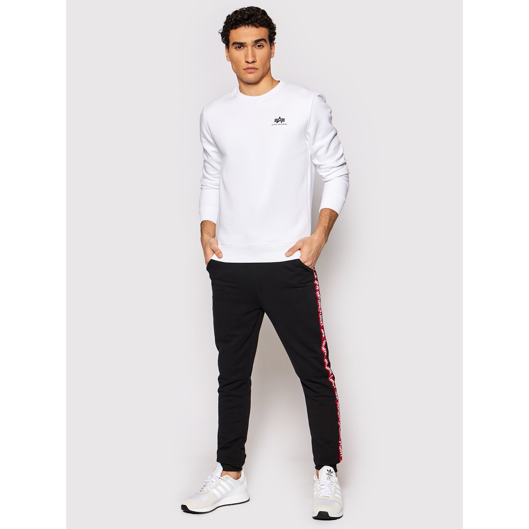 Alpha Industries Mikina Basic 188307 Bílá Regular Fit - Pepit.cz