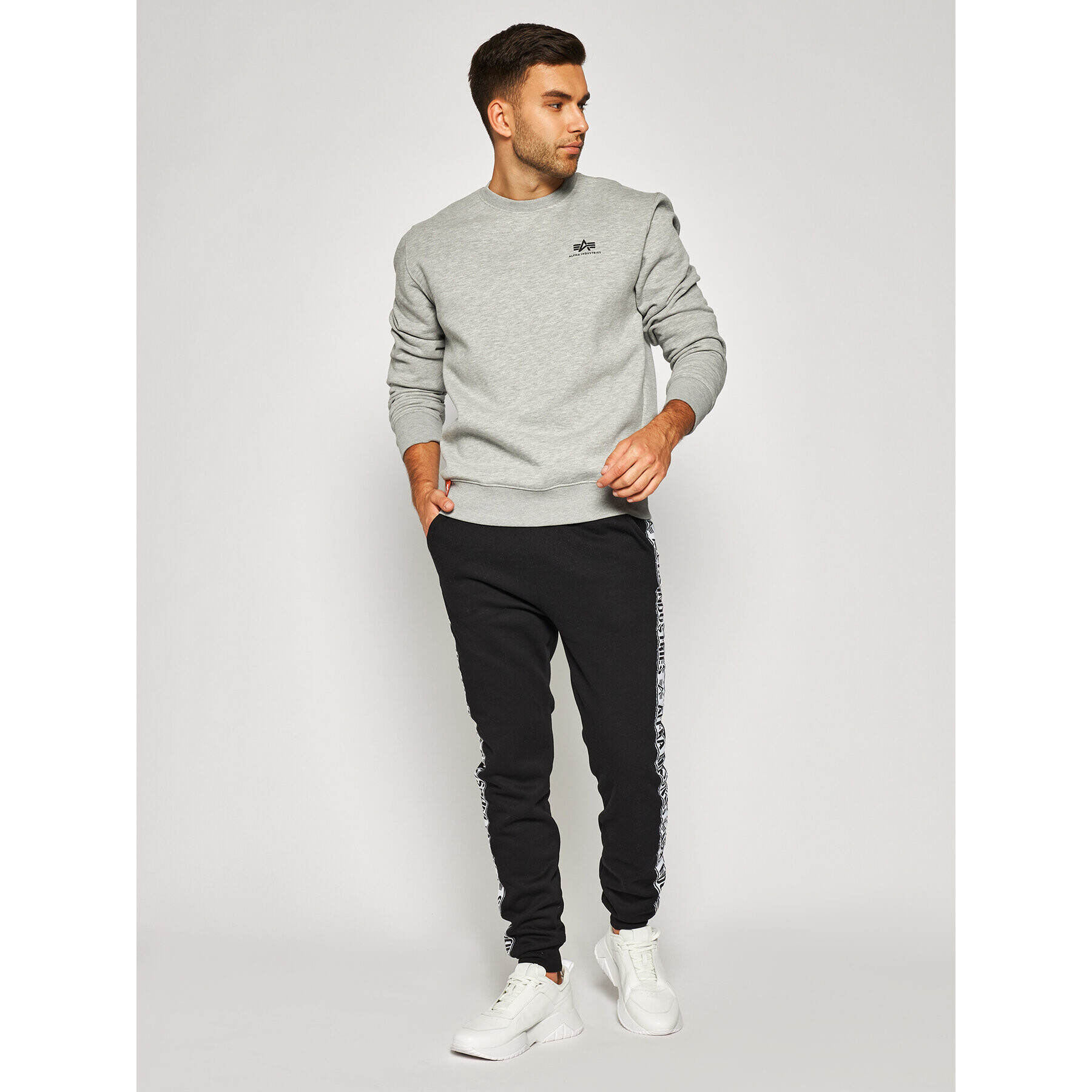 Alpha Industries Mikina Basic 188307 Šedá Regular Fit - Pepit.cz