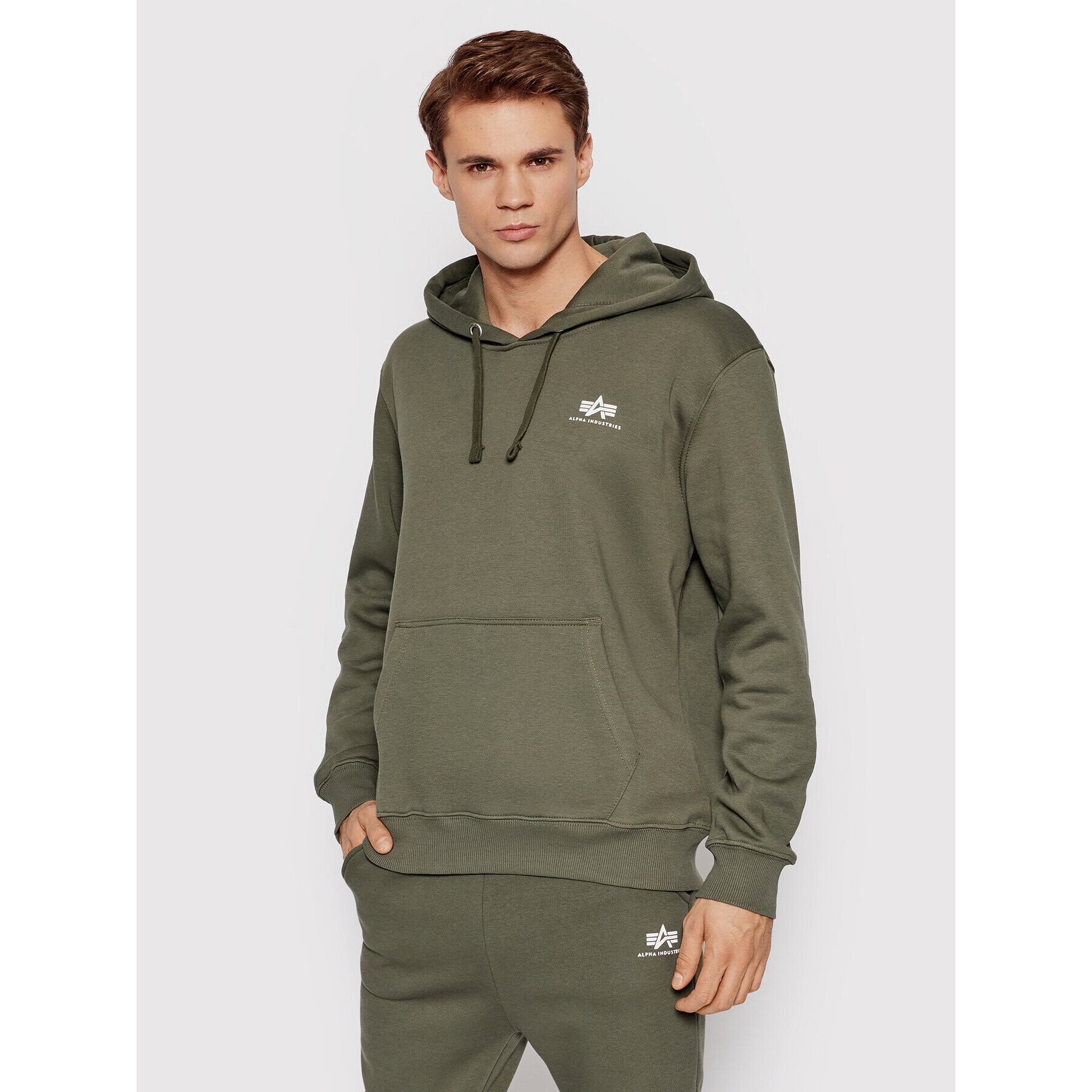 Alpha Industries Mikina Basic 196318 Zelená Regular Fit - Pepit.cz