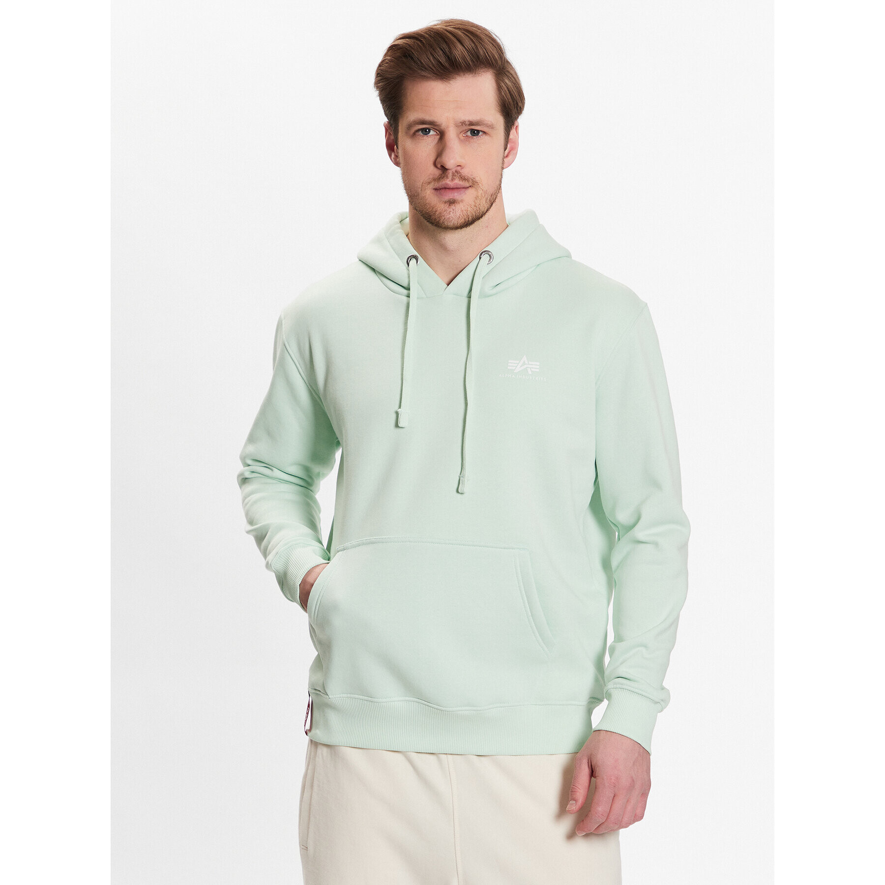 Alpha Industries Mikina Basic 196318 Zelená Regular Fit - Pepit.cz