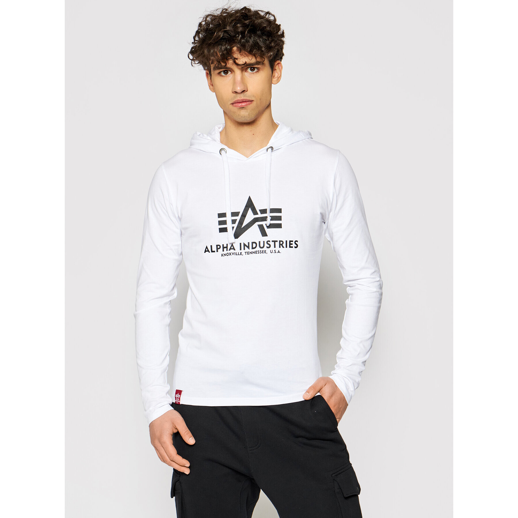 Alpha Industries Mikina Basic Hooded Heavy Ls 116572 Bílá Slim Fit - Pepit.cz