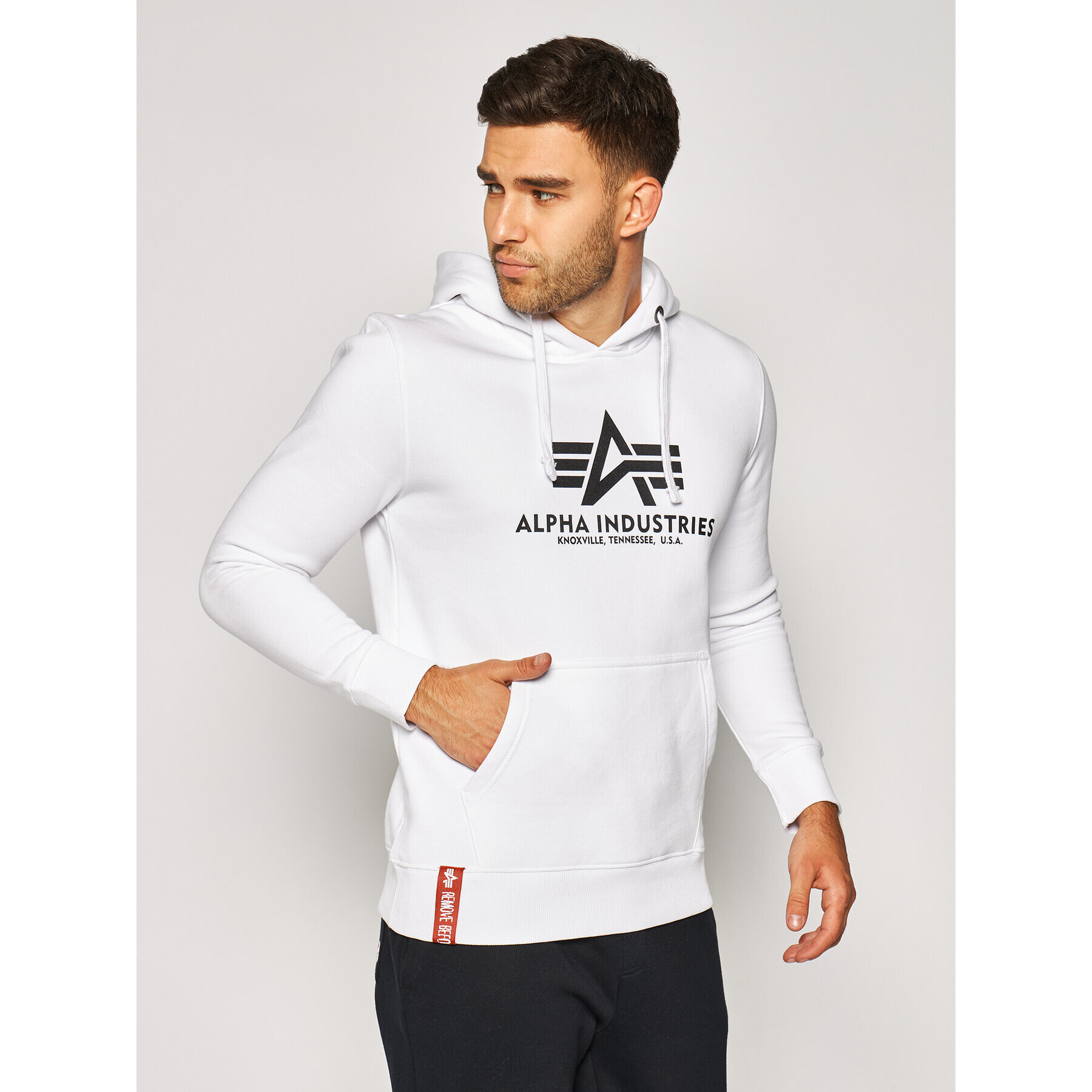 Alpha Industries Mikina Basic Hoody 178312 Bílá Regular Fit - Pepit.cz