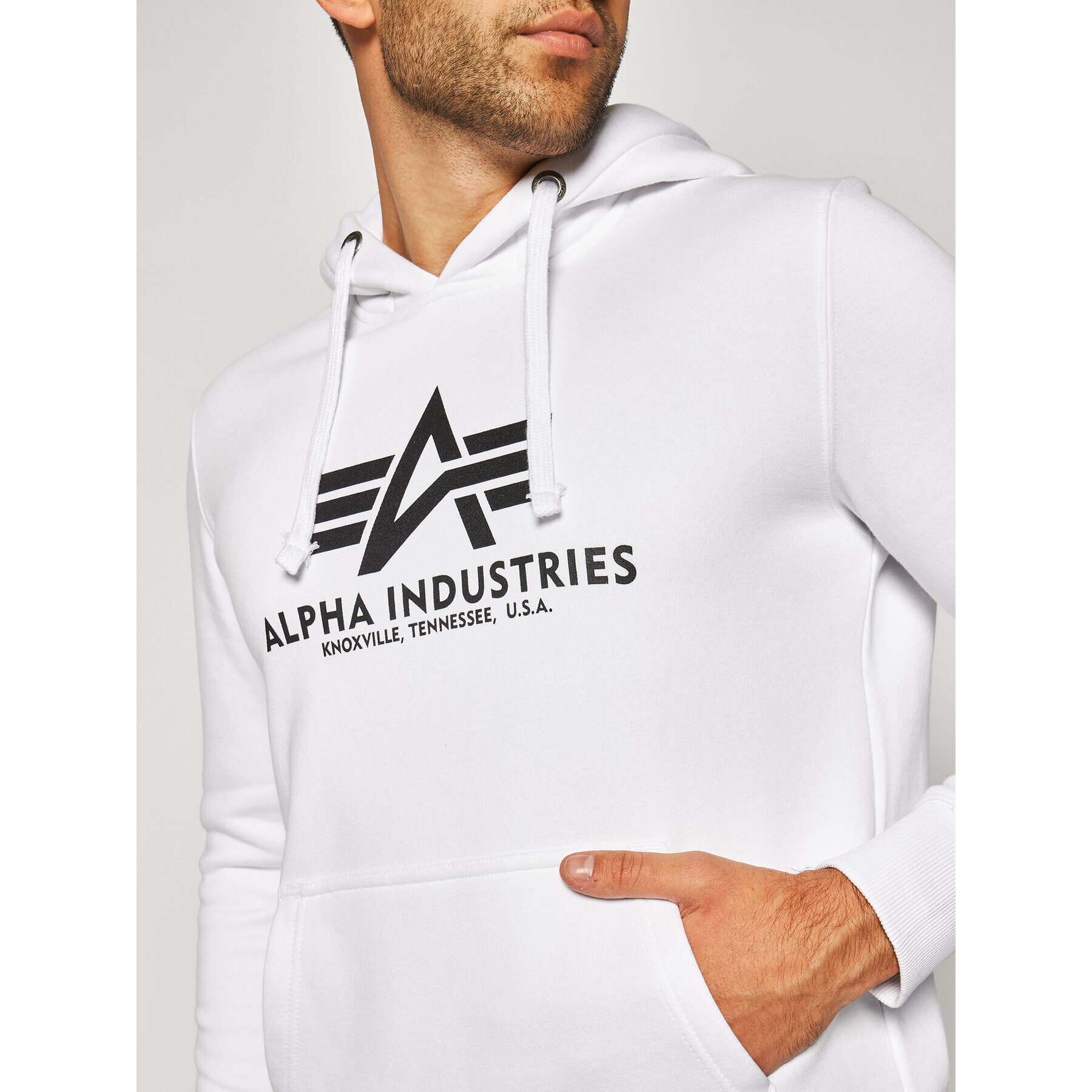 Alpha Industries Mikina Basic Hoody 178312 Bílá Regular Fit - Pepit.cz