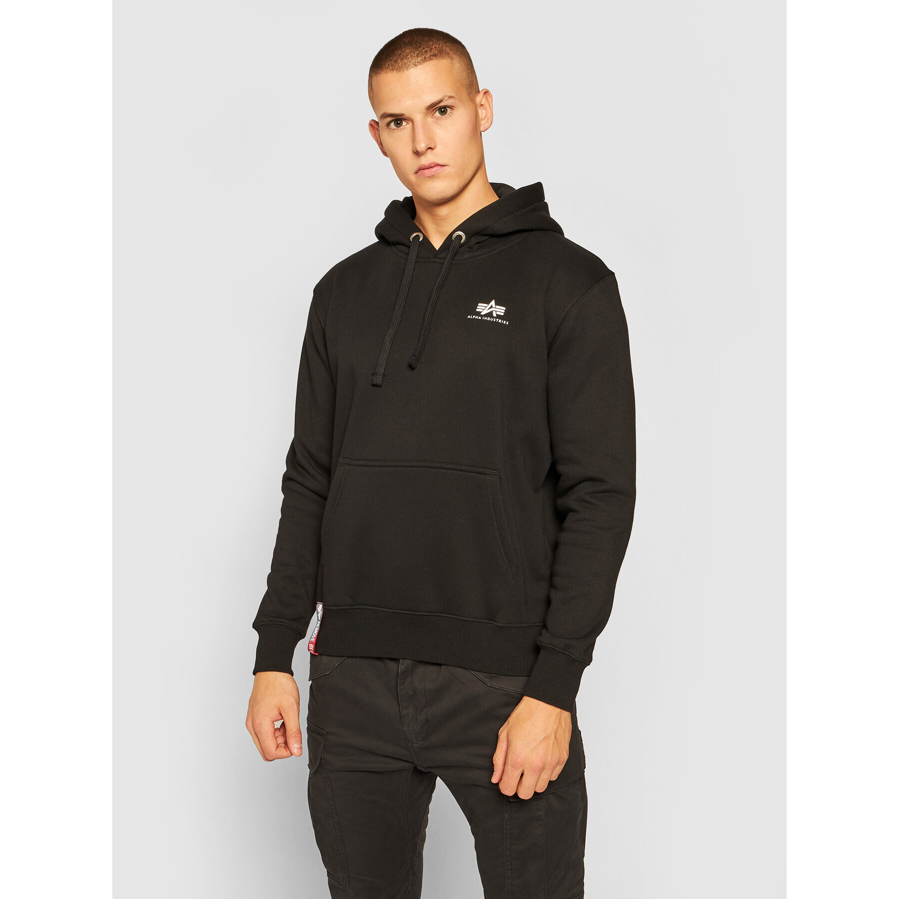 Alpha Industries Mikina Basic Hoody Small Logo 196318 Černá Regular Fit - Pepit.cz