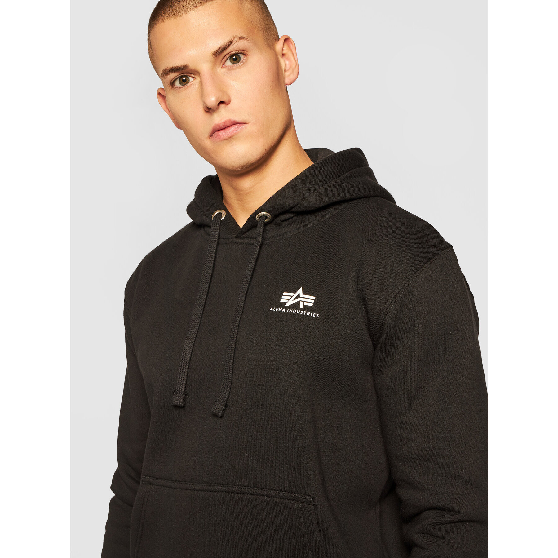 Alpha Industries Mikina Basic Hoody Small Logo 196318 Černá Regular Fit - Pepit.cz