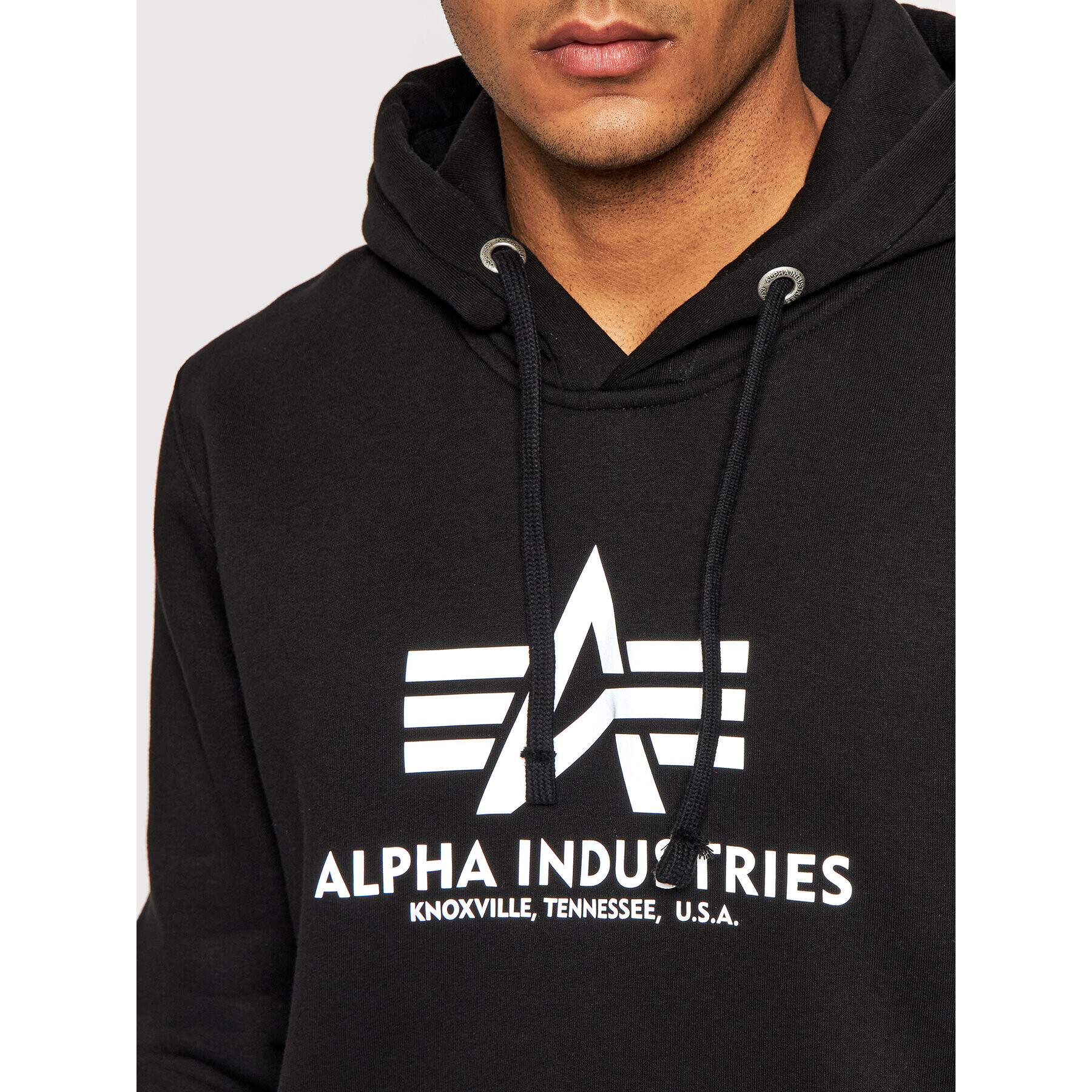 Alpha Industries Mikina Basic Reflective Print 178312RP Černá Regular Fit - Pepit.cz