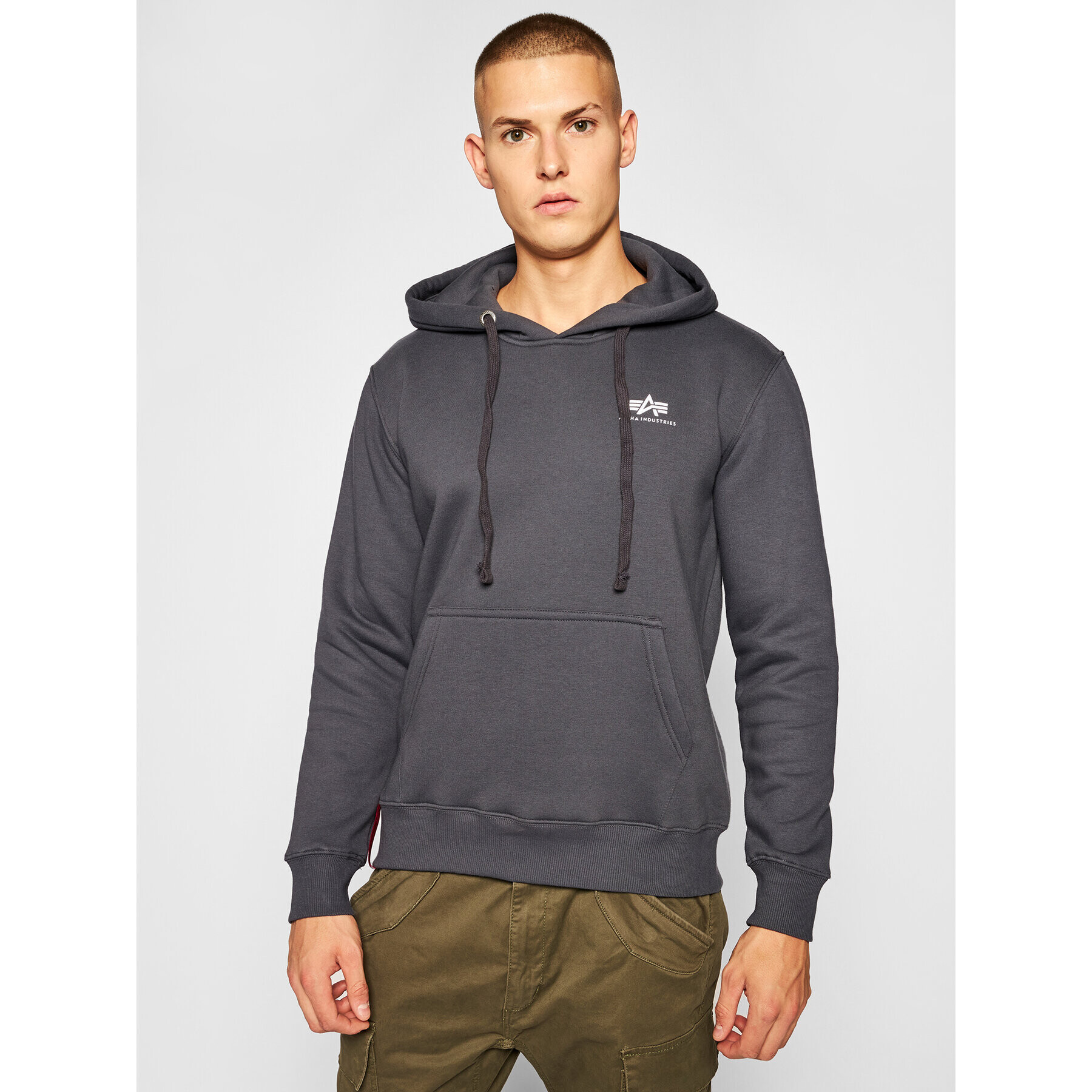 Alpha Industries Mikina Basic Small Logo 196318 Šedá Regular Fit - Pepit.cz