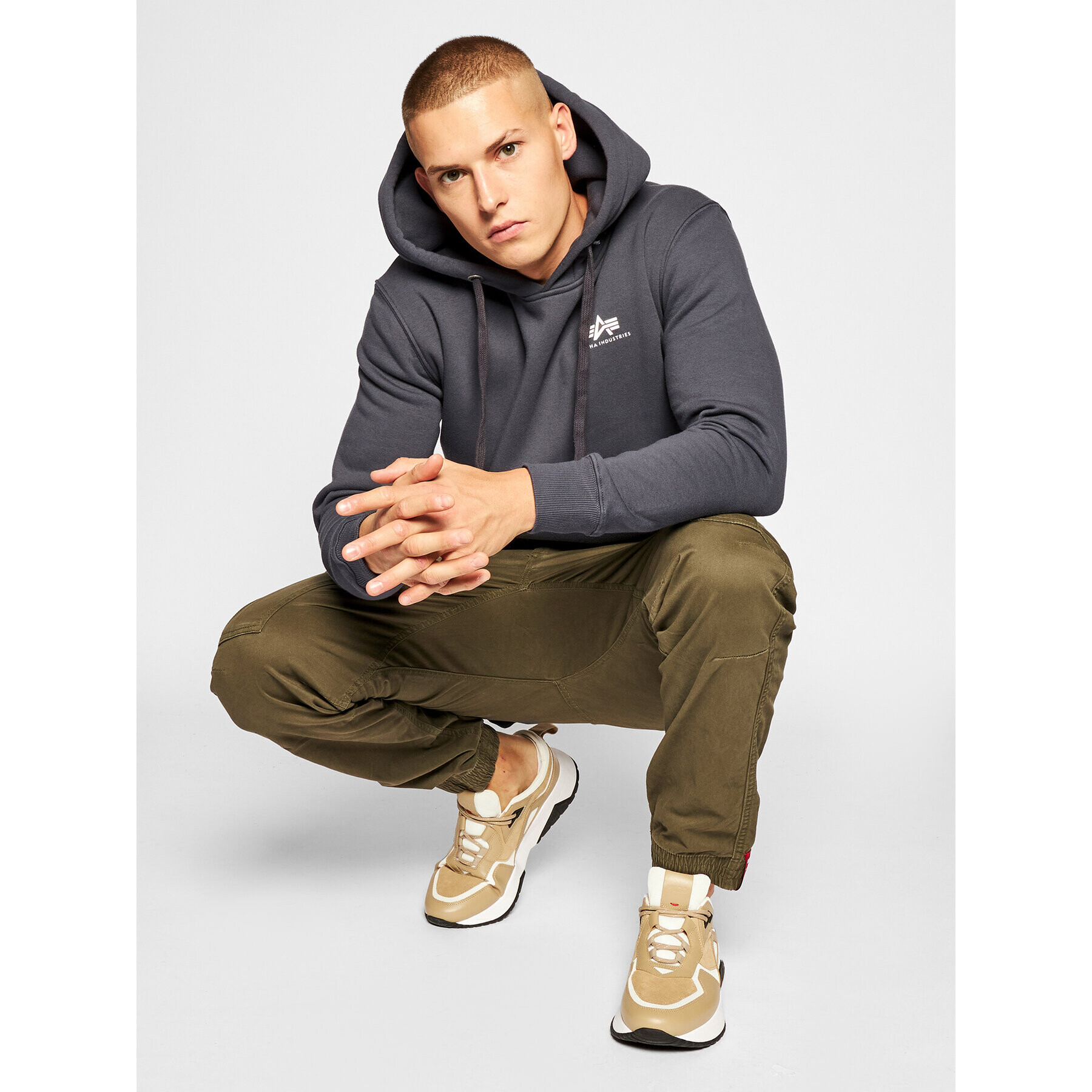 Alpha Industries Mikina Basic Small Logo 196318 Šedá Regular Fit - Pepit.cz