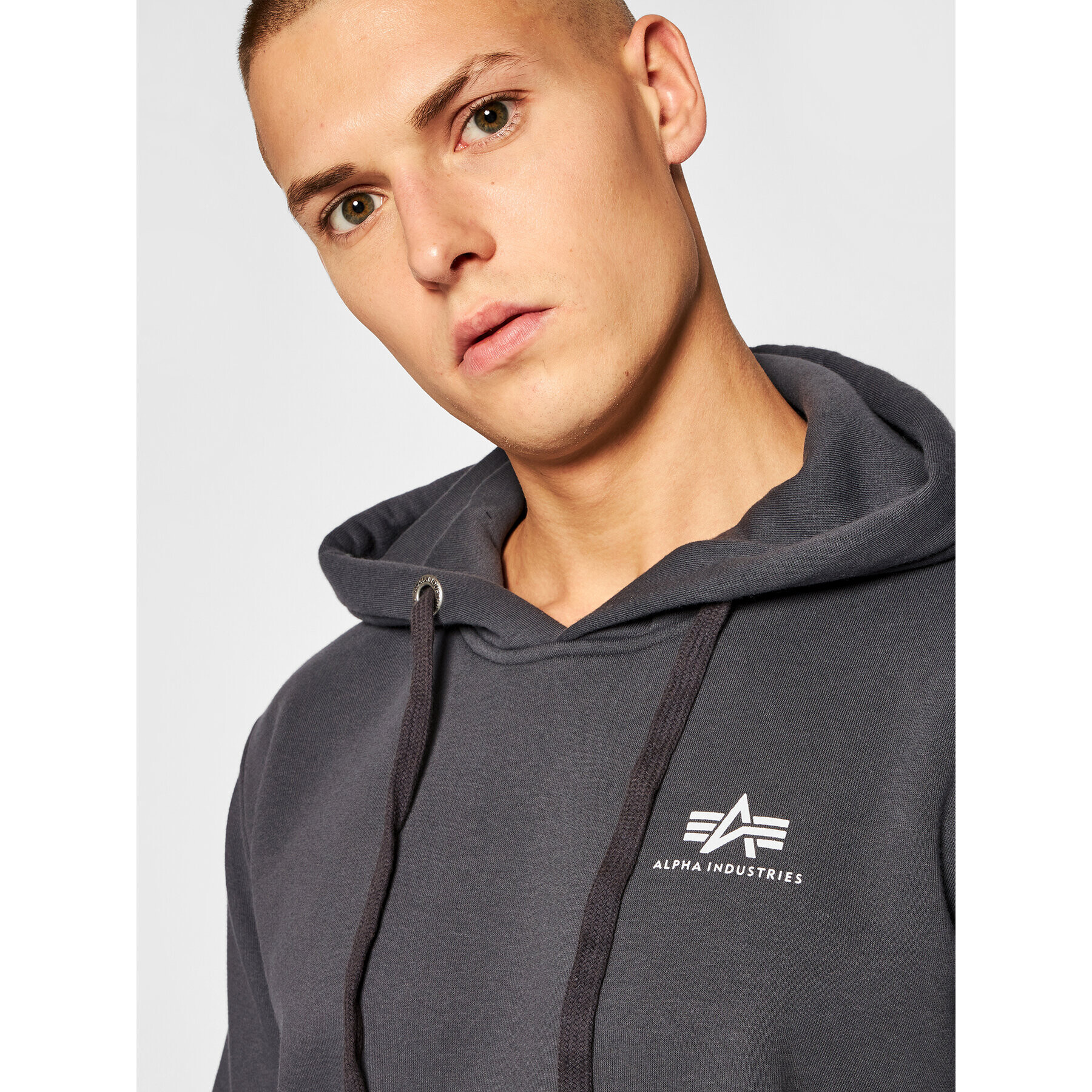 Alpha Industries Mikina Basic Small Logo 196318 Šedá Regular Fit - Pepit.cz