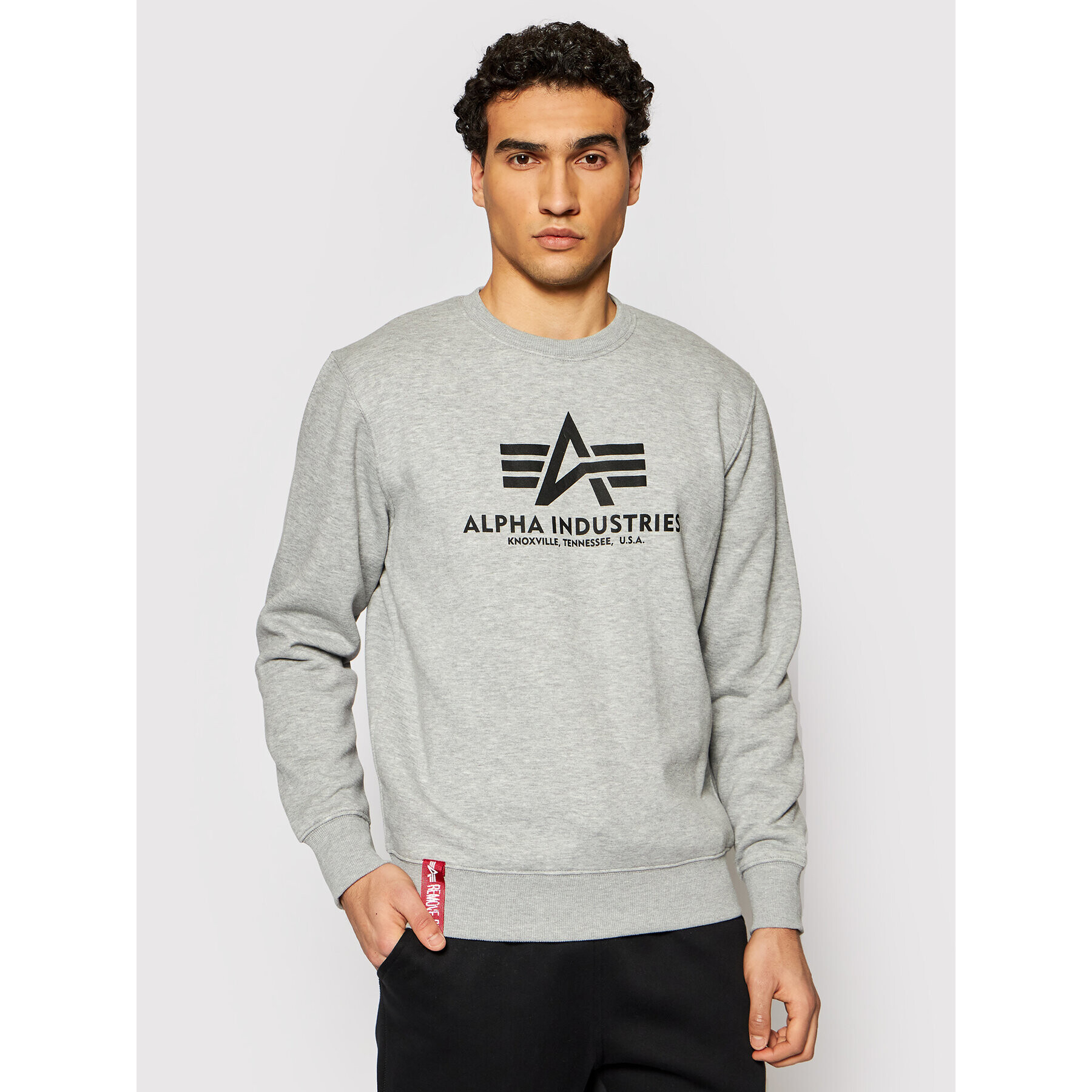 Alpha Industries Mikina Basic Sweater 178302 Šedá Regular Fit - Pepit.cz