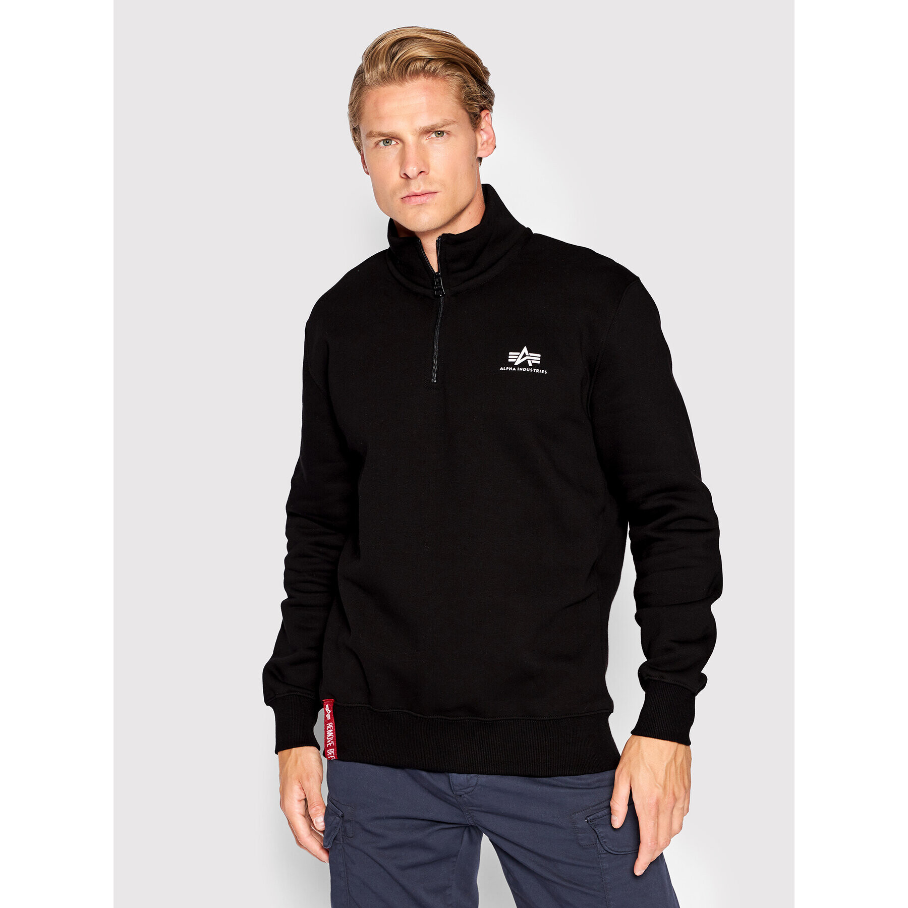 Alpha Industries Mikina Half Zip 108308 Černá Regular Fit - Pepit.cz