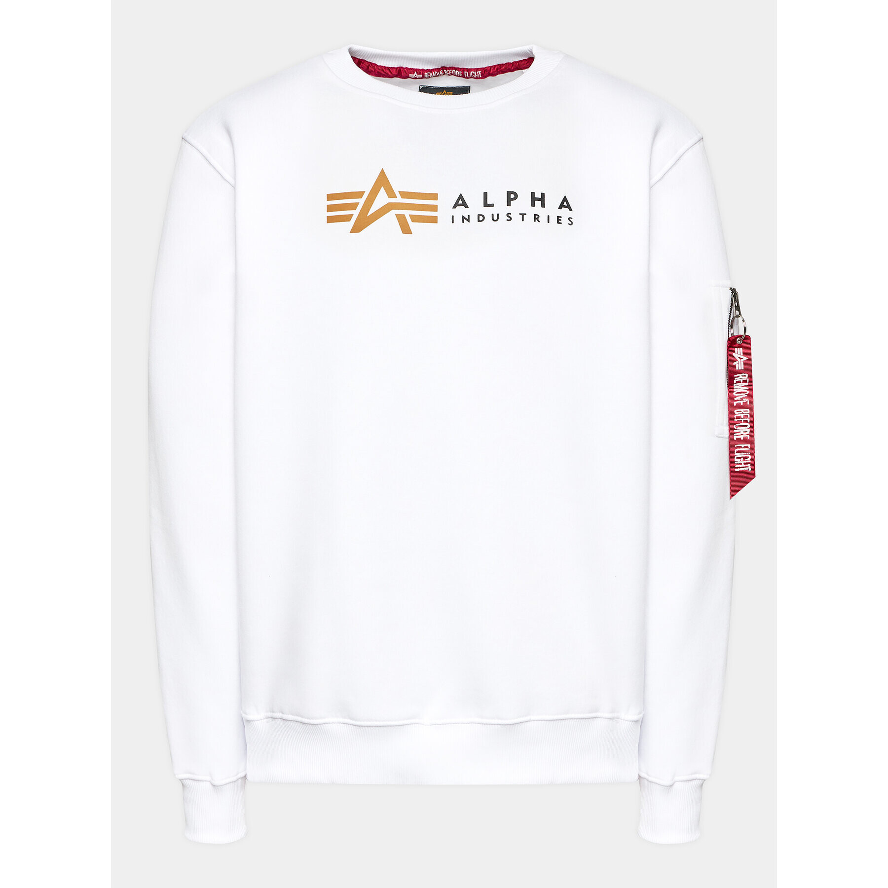 Alpha Industries Mikina Label 118312 Bílá Regular Fit - Pepit.cz