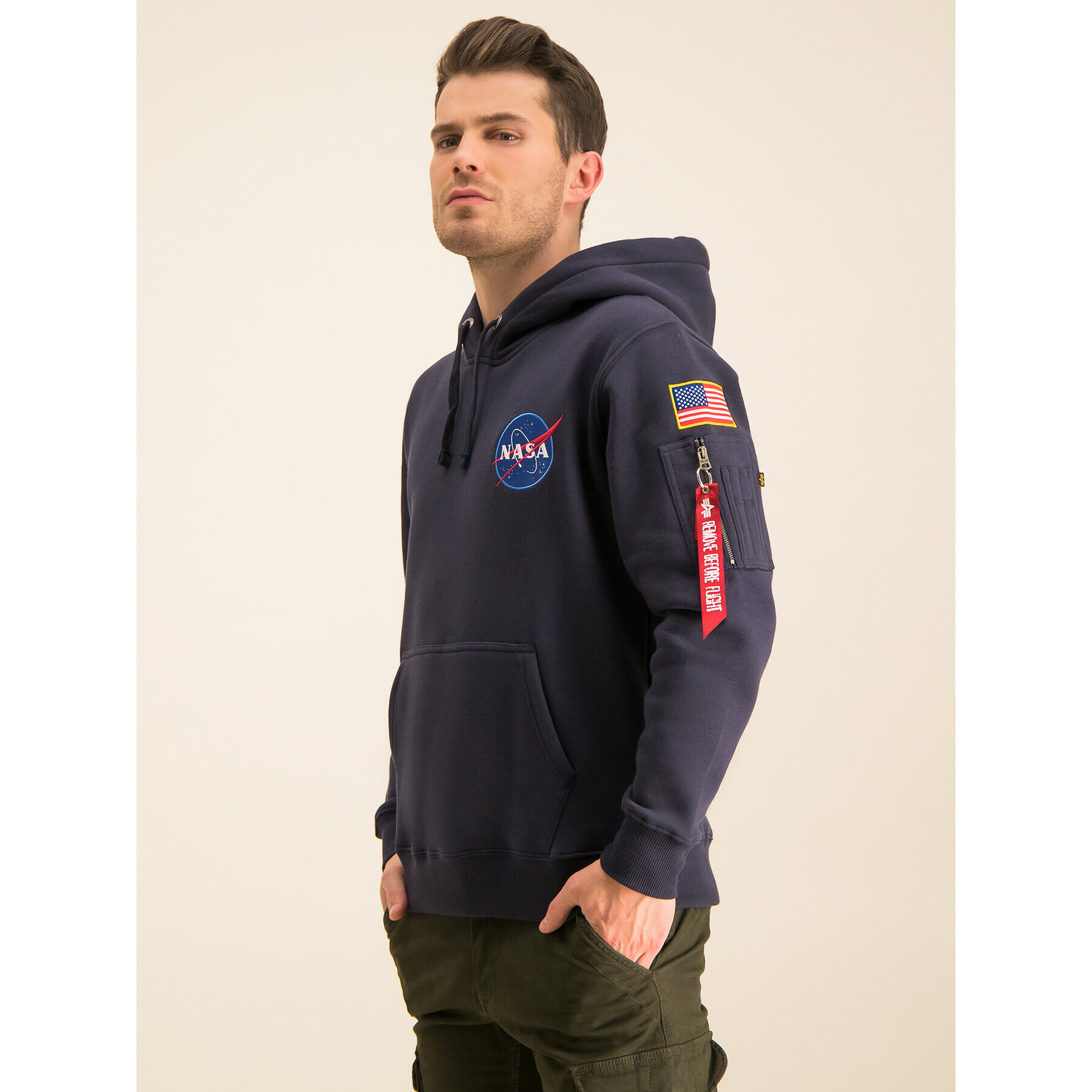 Alpha Industries Mikina Nasa 178317 Tmavomodrá Regular Fit - Pepit.cz