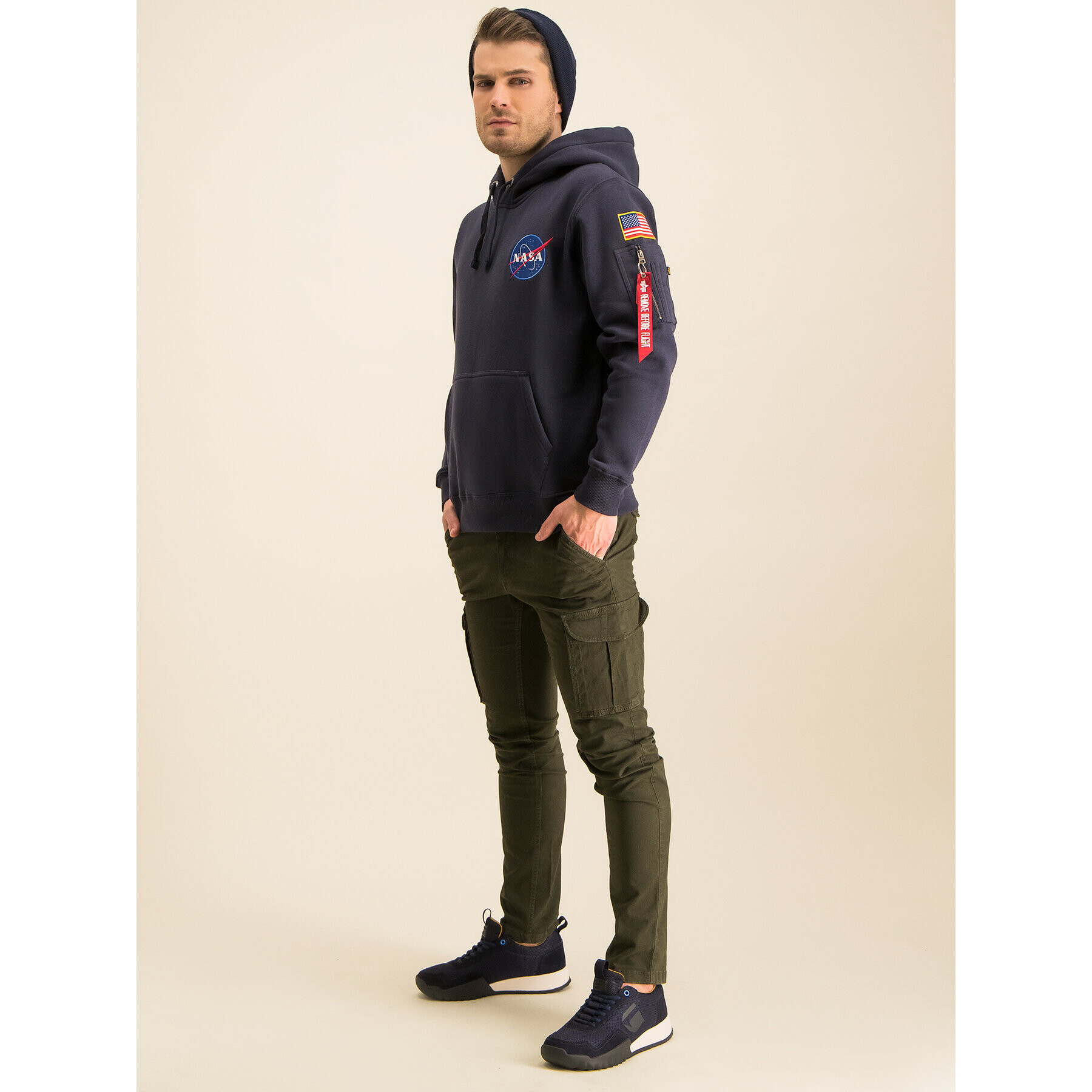 Alpha Industries Mikina Nasa 178317 Tmavomodrá Regular Fit - Pepit.cz