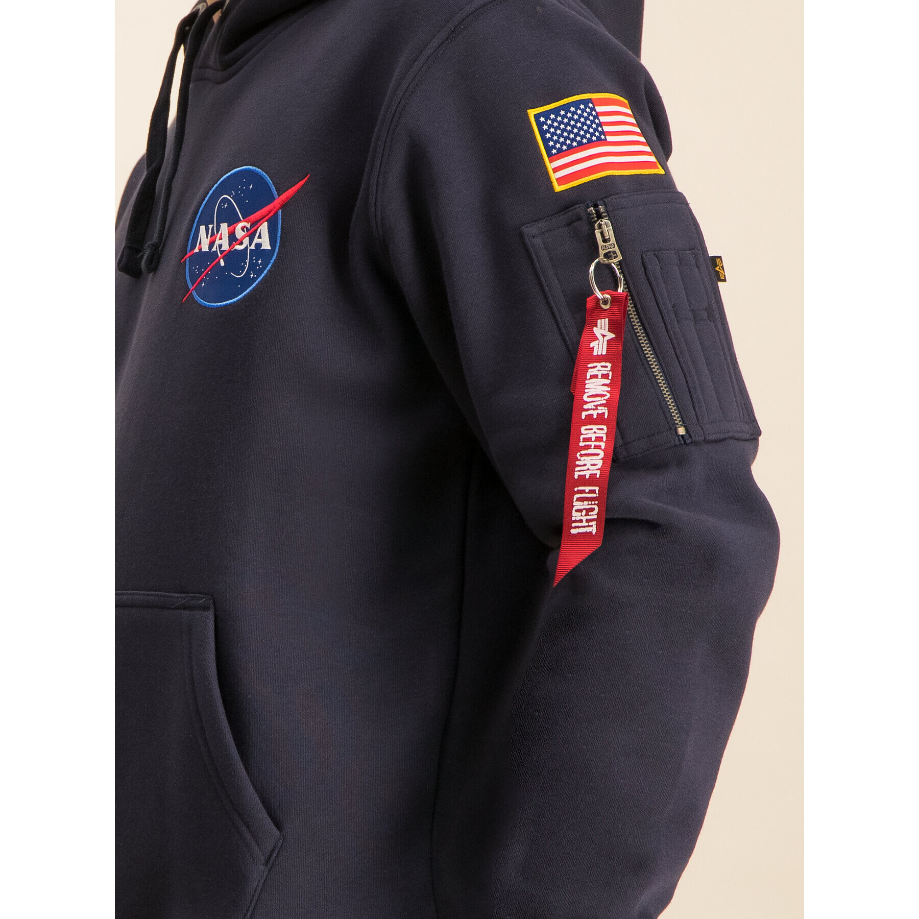 Alpha Industries Mikina Nasa 178317 Tmavomodrá Regular Fit - Pepit.cz