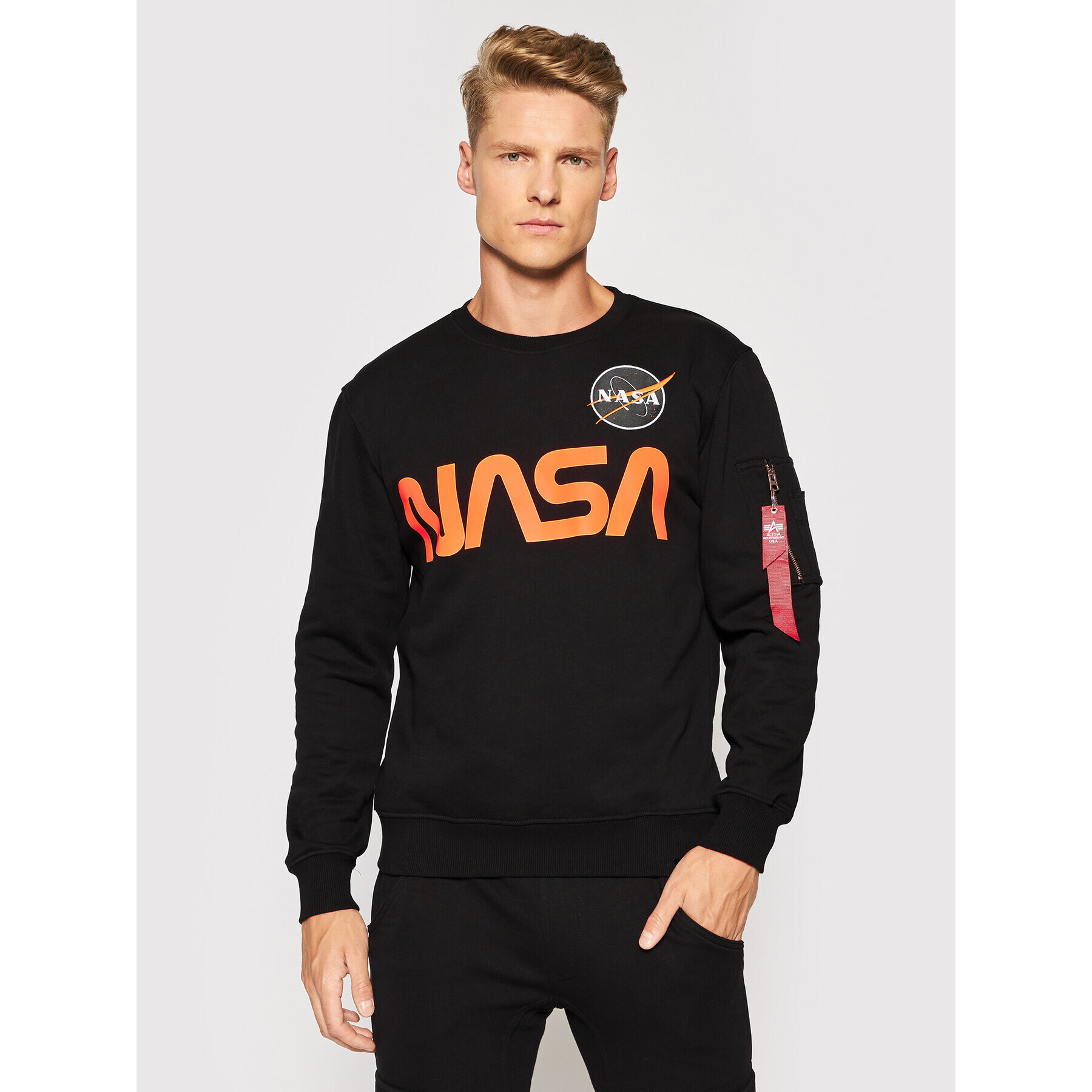 Alpha Industries Mikina NASA Reflective 178309 Černá Regular Fit - Pepit.cz