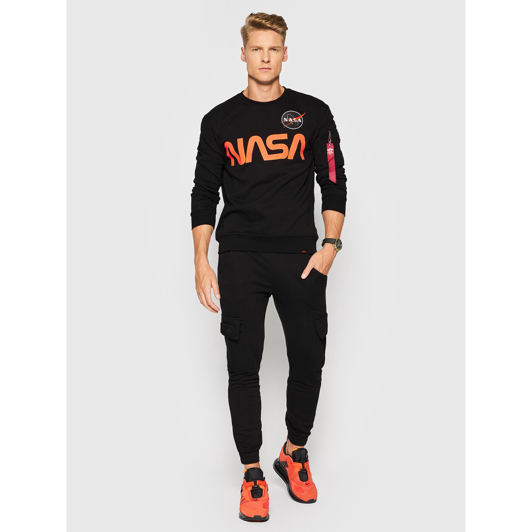 Alpha Industries Mikina NASA Reflective 178309 Černá Regular Fit - Pepit.cz