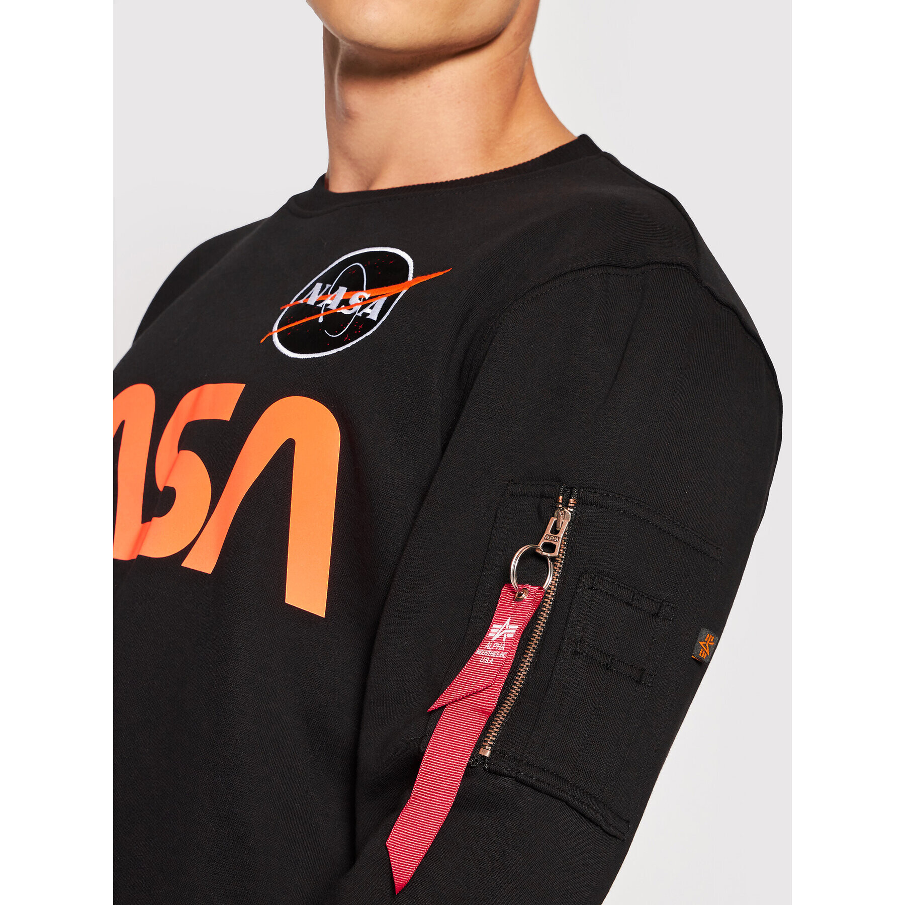 Alpha Industries Mikina NASA Reflective 178309 Černá Regular Fit - Pepit.cz