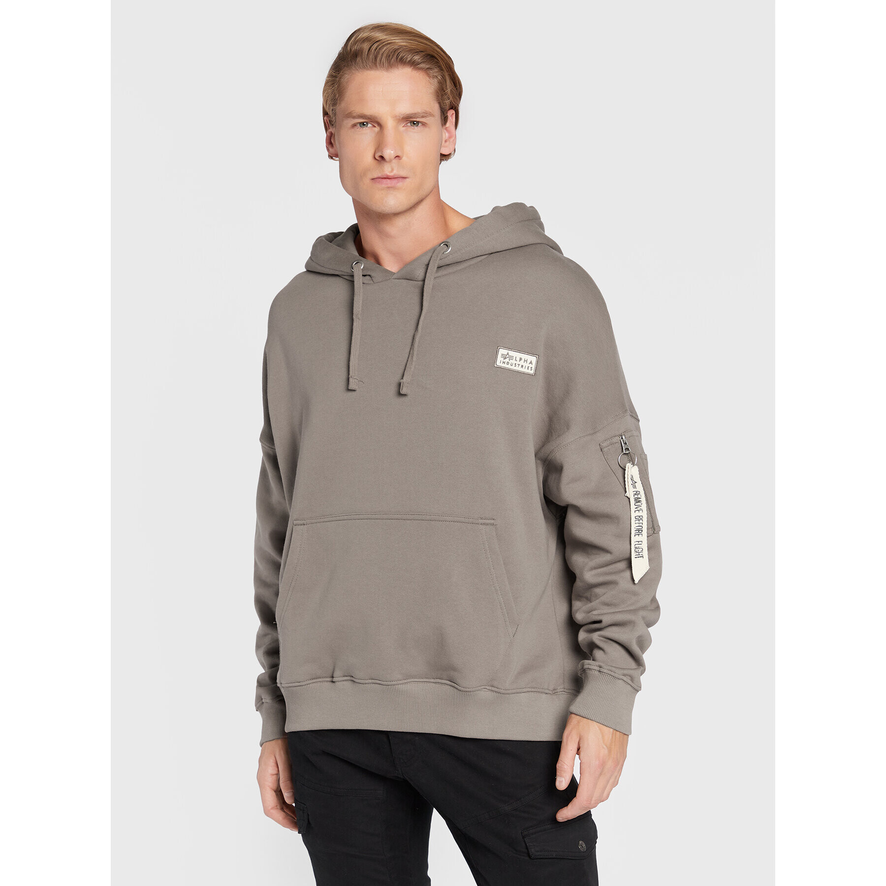 Alpha Industries Mikina Organics 118349 Šedá Regular Fit - Pepit.cz