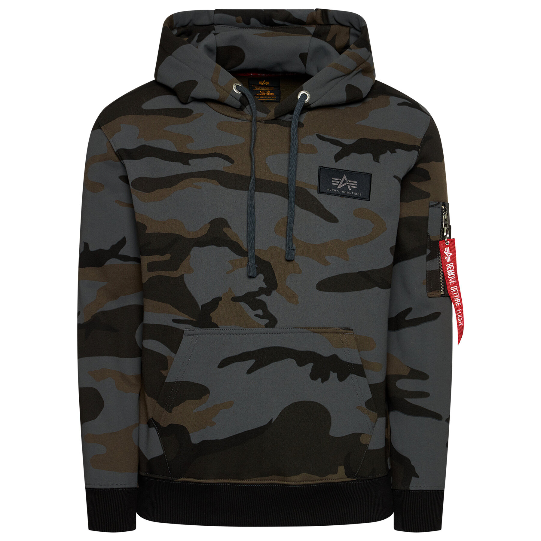 Alpha Industries Mikina Print Camo 178318C Šedá Regular Fit - Pepit.cz