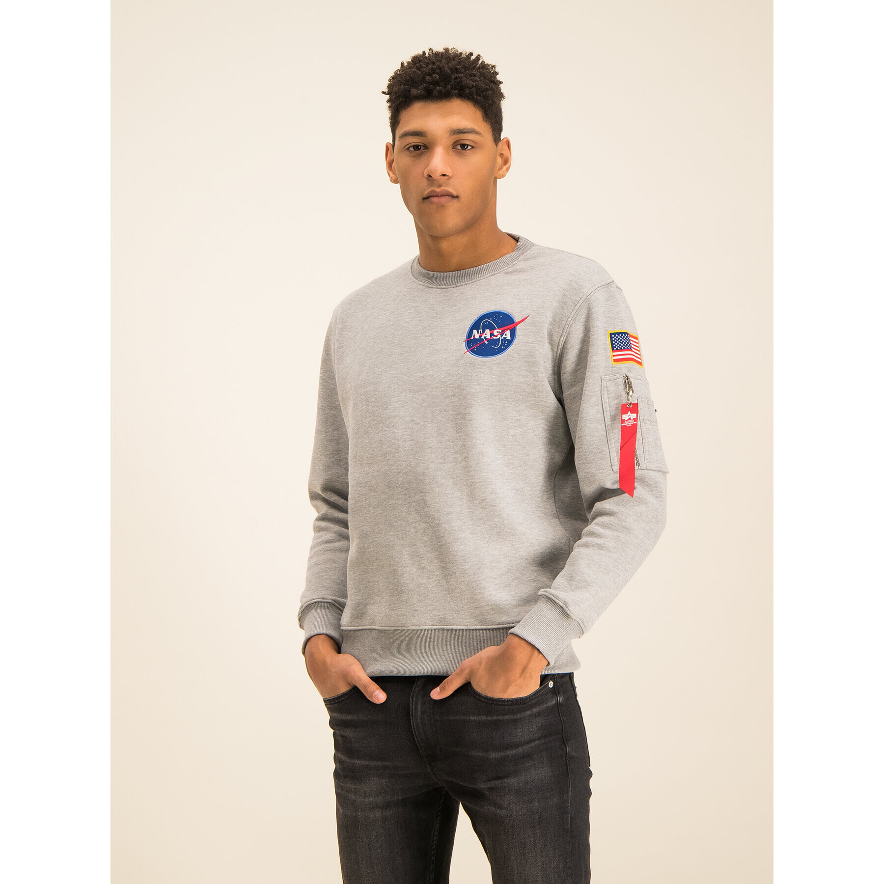 Alpha Industries Mikina Space Shuttle 178307 Šedá Regular Fit - Pepit.cz