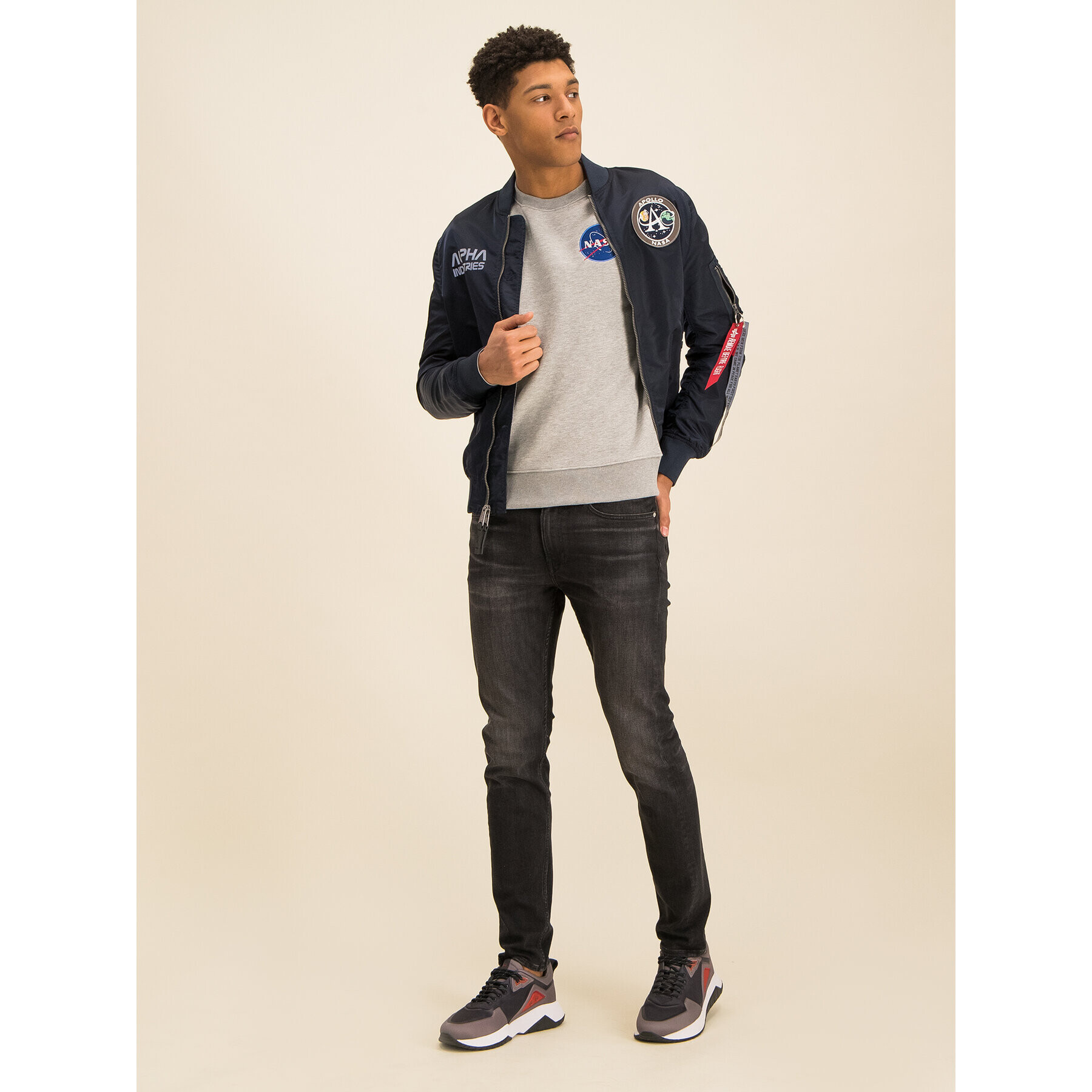 Alpha Industries Mikina Space Shuttle 178307 Šedá Regular Fit - Pepit.cz