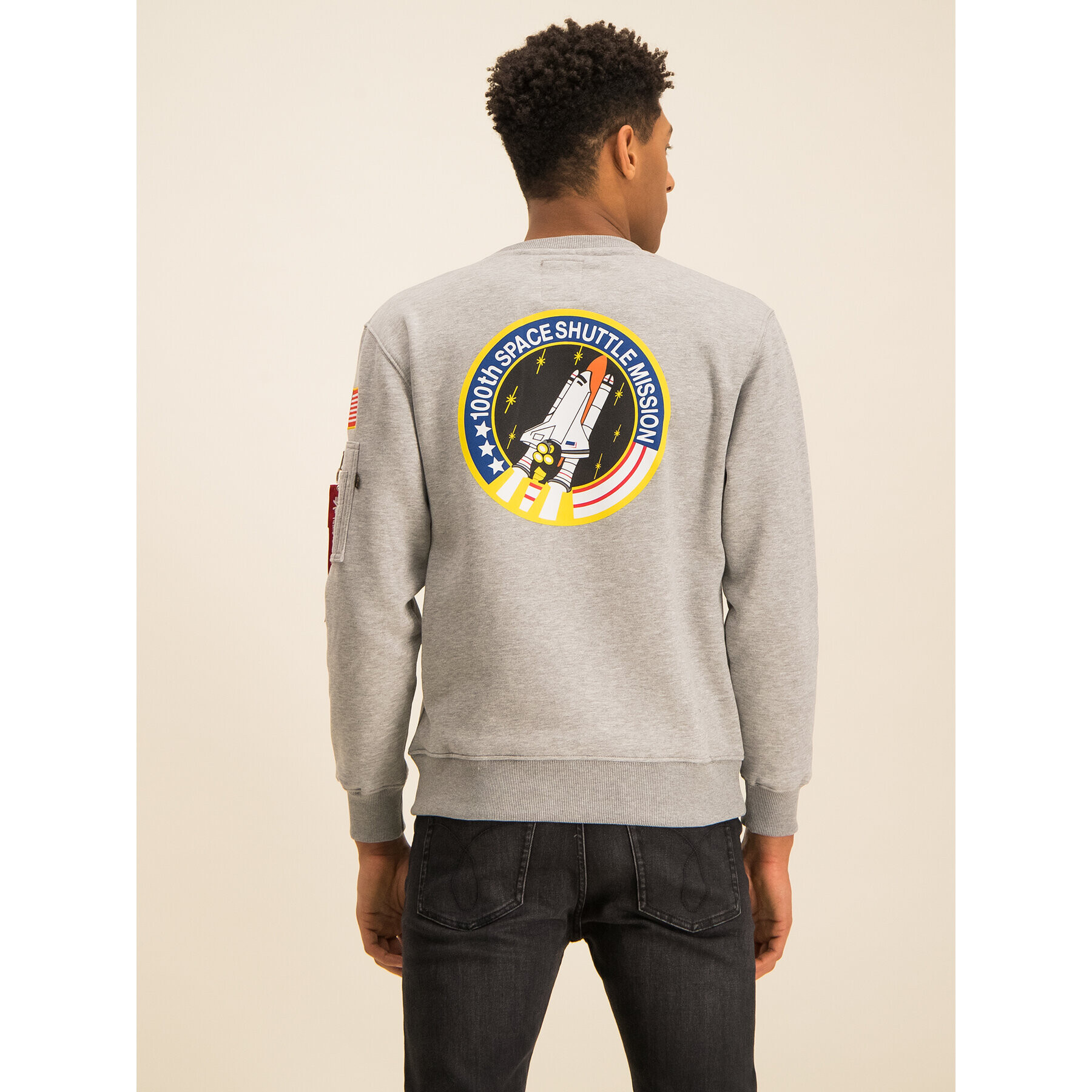 Alpha Industries Mikina Space Shuttle 178307 Šedá Regular Fit - Pepit.cz