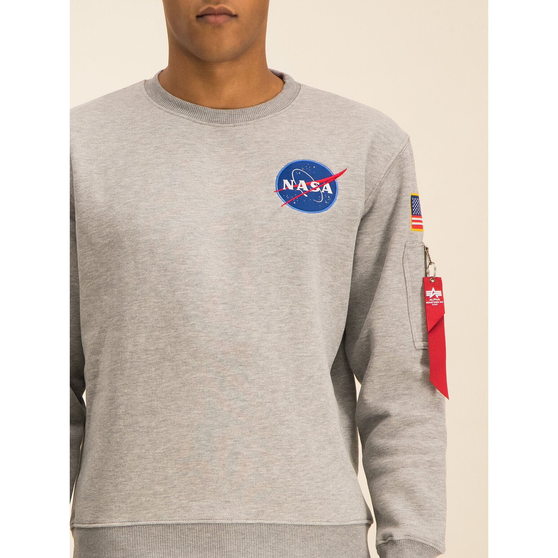 Alpha Industries Mikina Space Shuttle 178307 Šedá Regular Fit - Pepit.cz