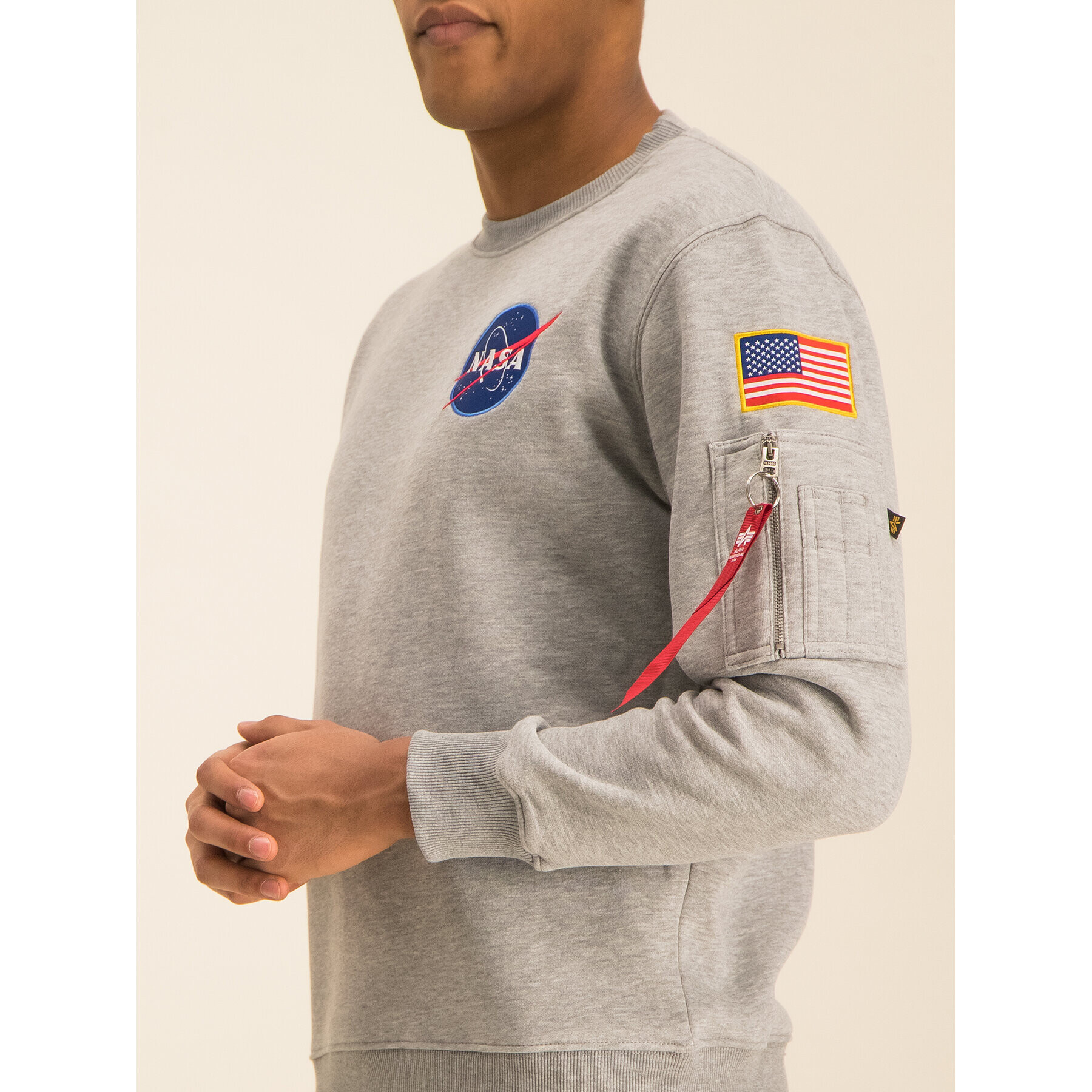 Alpha Industries Mikina Space Shuttle 178307 Šedá Regular Fit - Pepit.cz