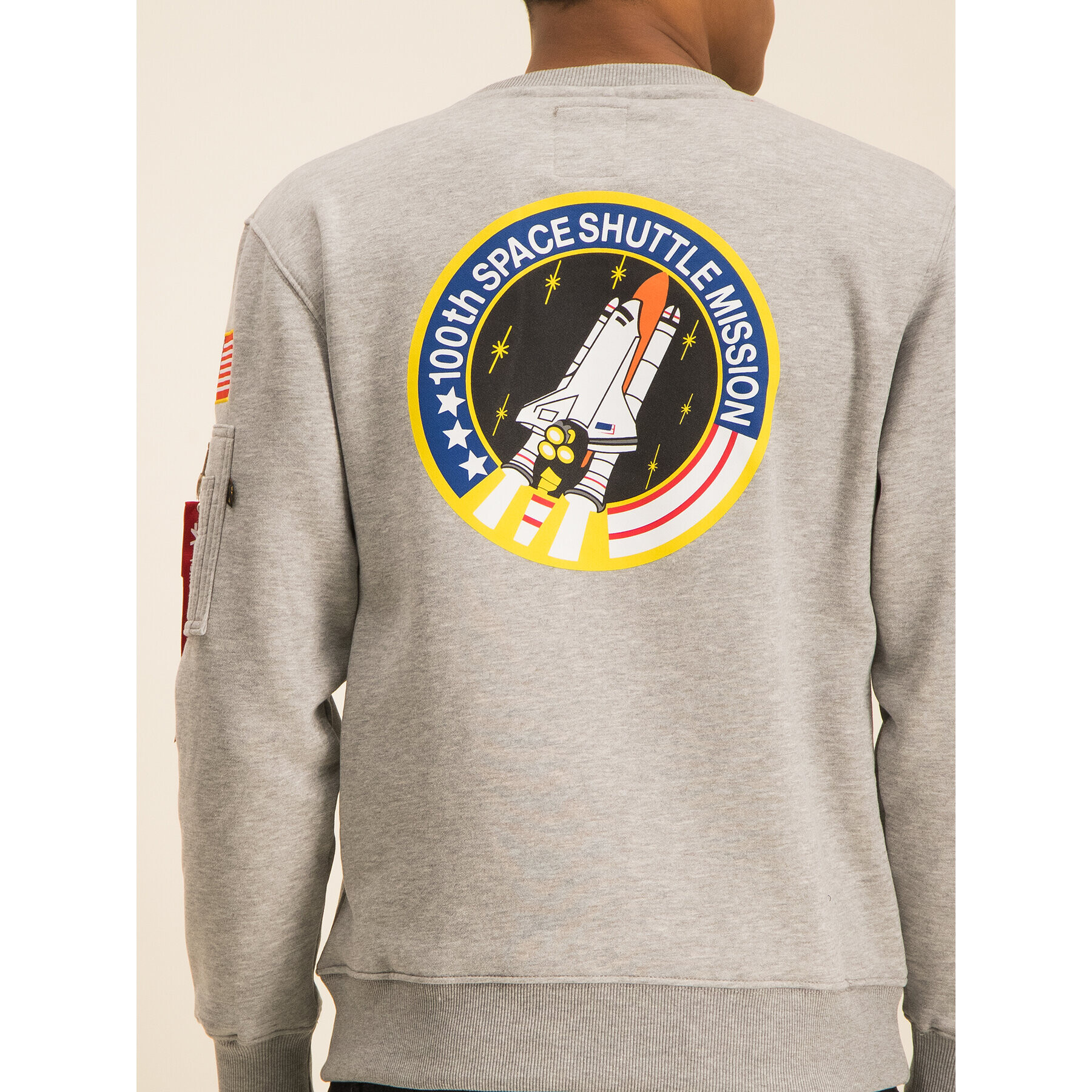 Alpha Industries Mikina Space Shuttle 178307 Šedá Regular Fit - Pepit.cz