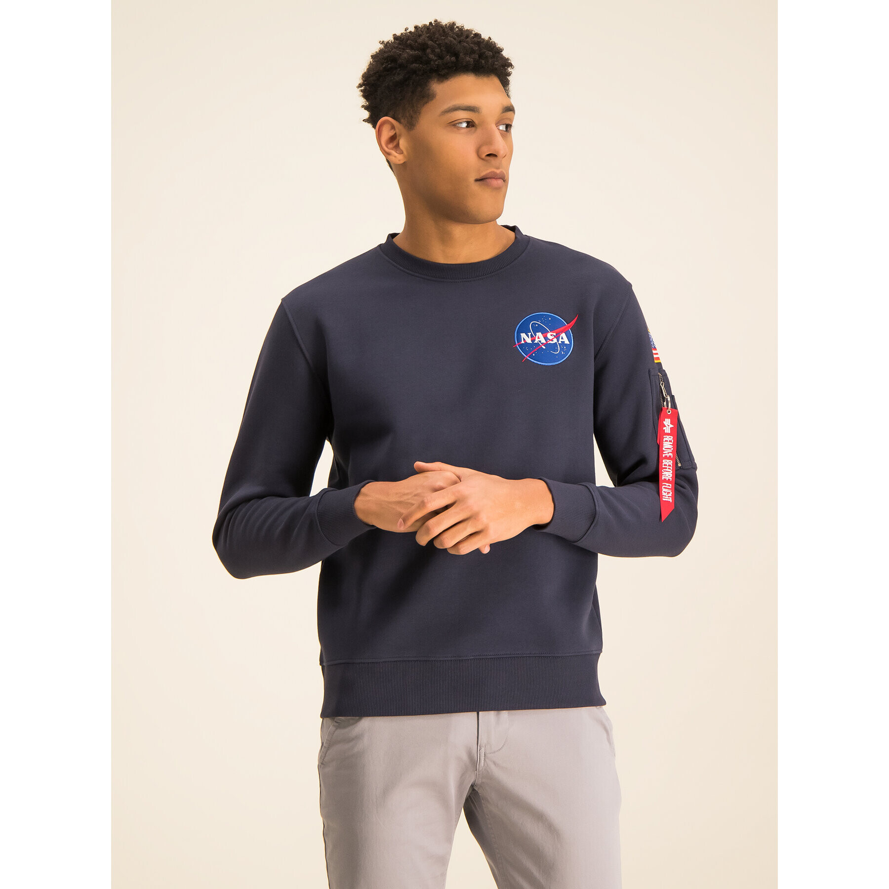 Alpha Industries Mikina Space Shuttle 178307 Tmavomodrá Regular Fit - Pepit.cz