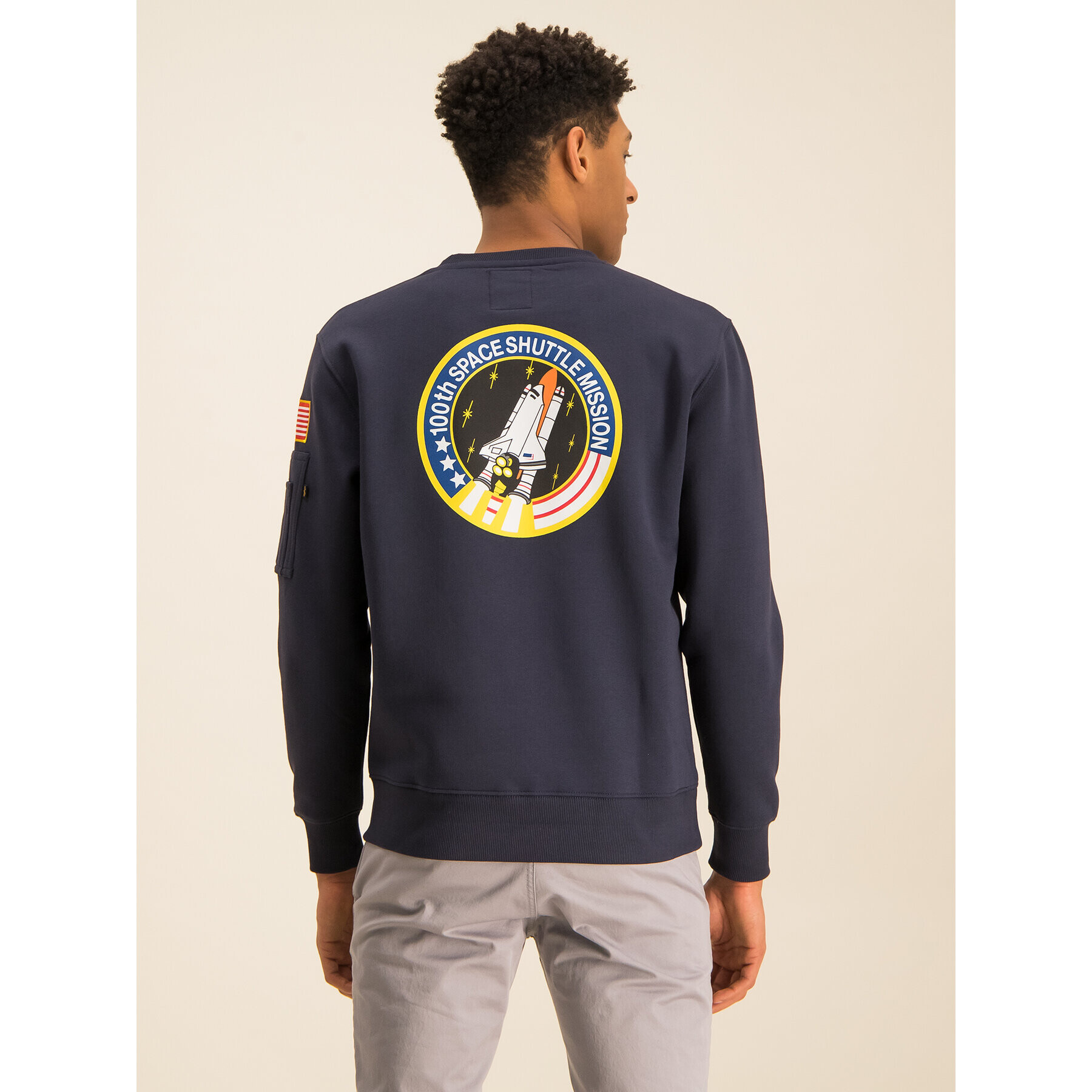 Alpha Industries Mikina Space Shuttle 178307 Tmavomodrá Regular Fit - Pepit.cz