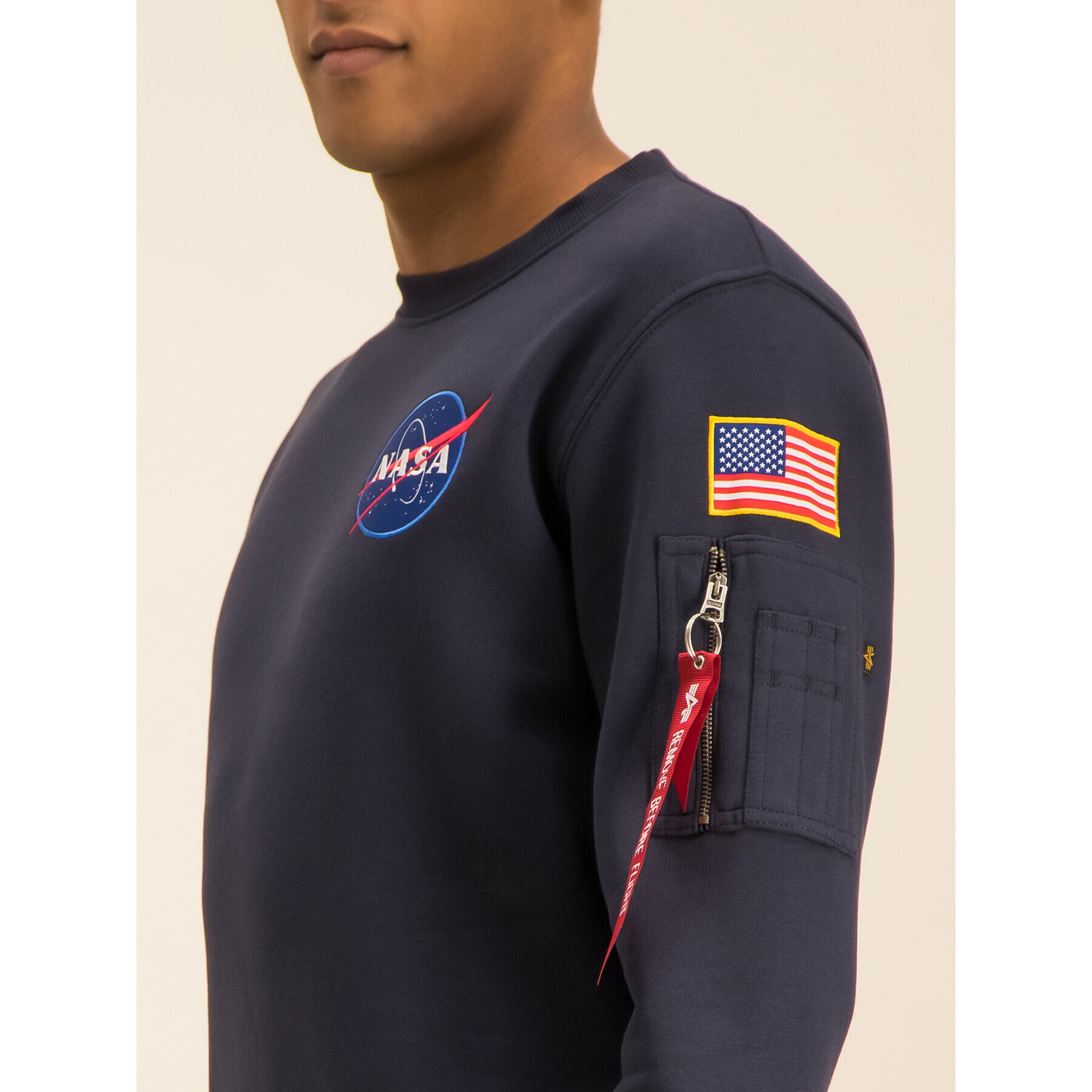 Alpha Industries Mikina Space Shuttle 178307 Tmavomodrá Regular Fit - Pepit.cz