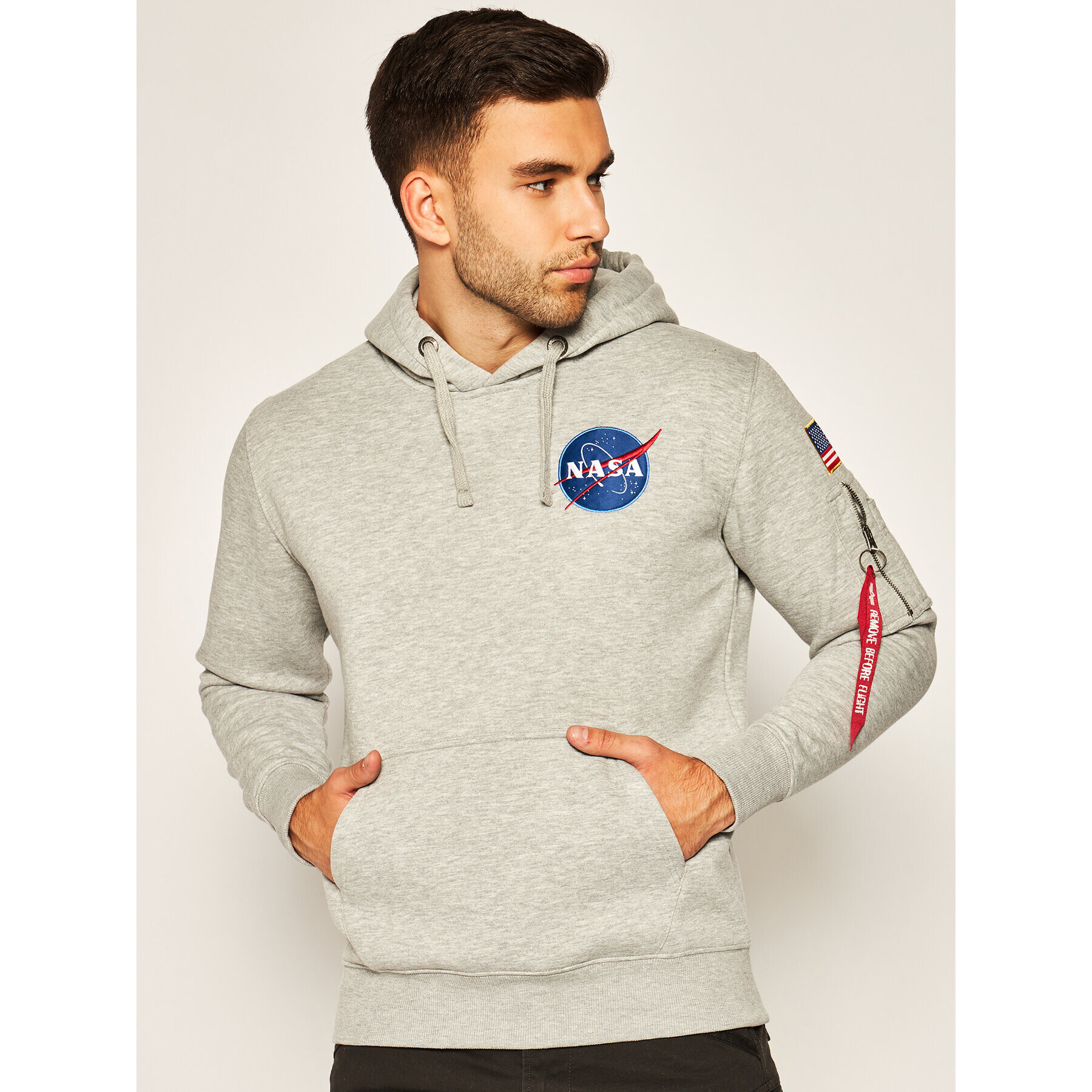 Alpha Industries Mikina Space Shuttle 178317 Šedá Regular Fit - Pepit.cz