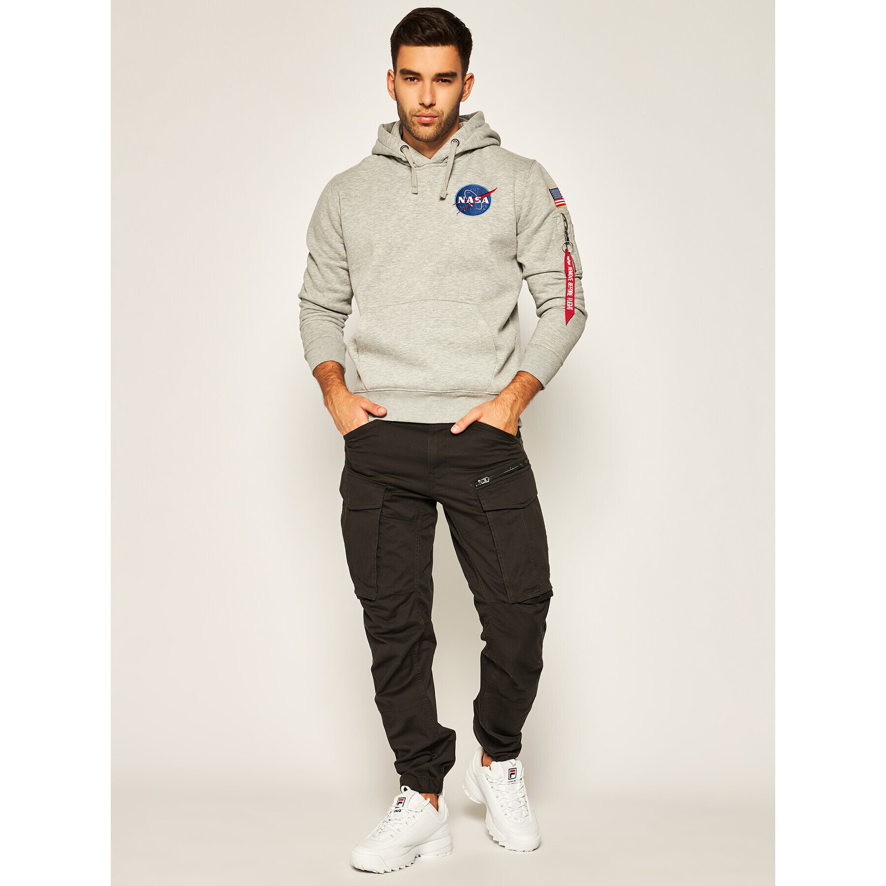 Alpha Industries Mikina Space Shuttle 178317 Šedá Regular Fit - Pepit.cz