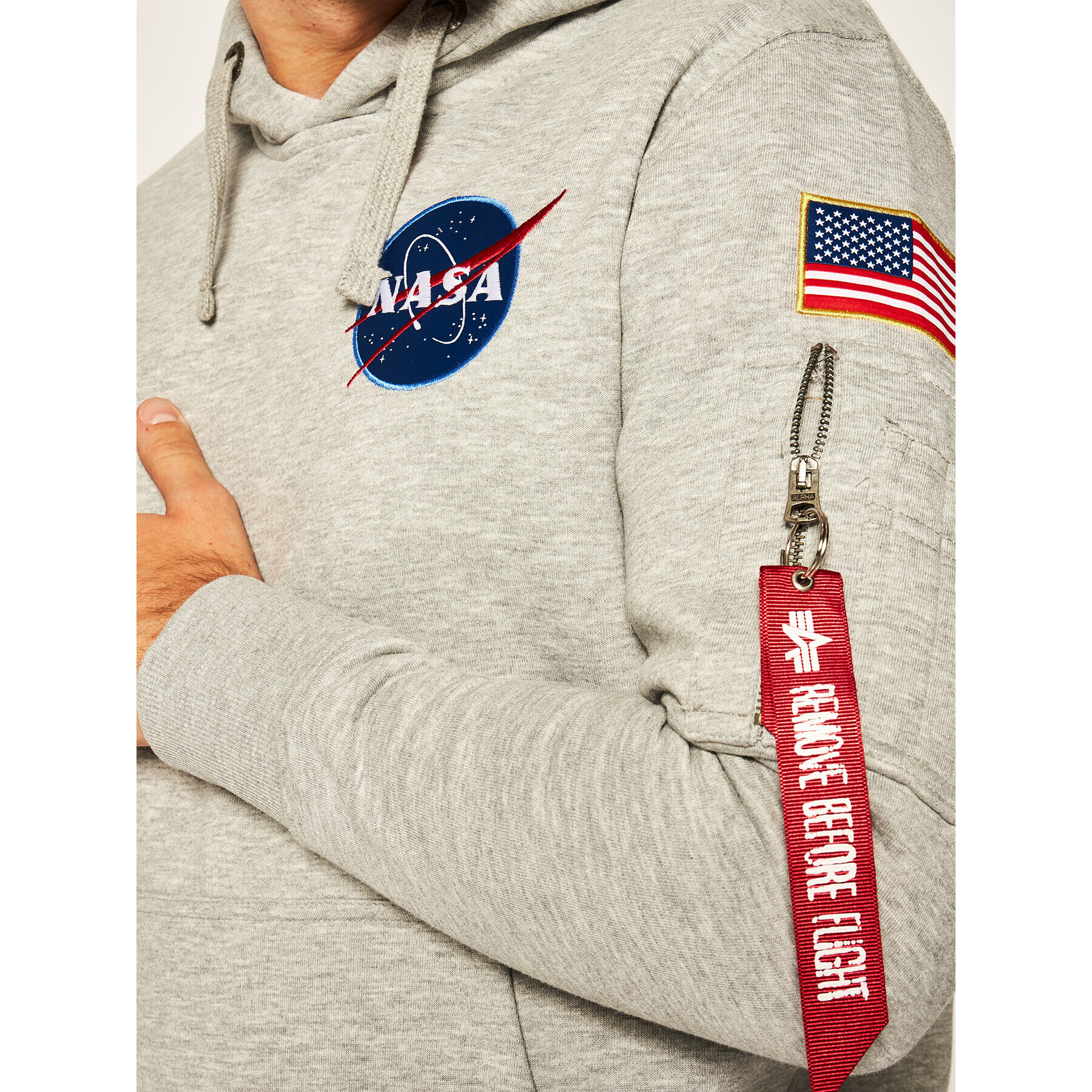 Alpha Industries Mikina Space Shuttle 178317 Šedá Regular Fit - Pepit.cz