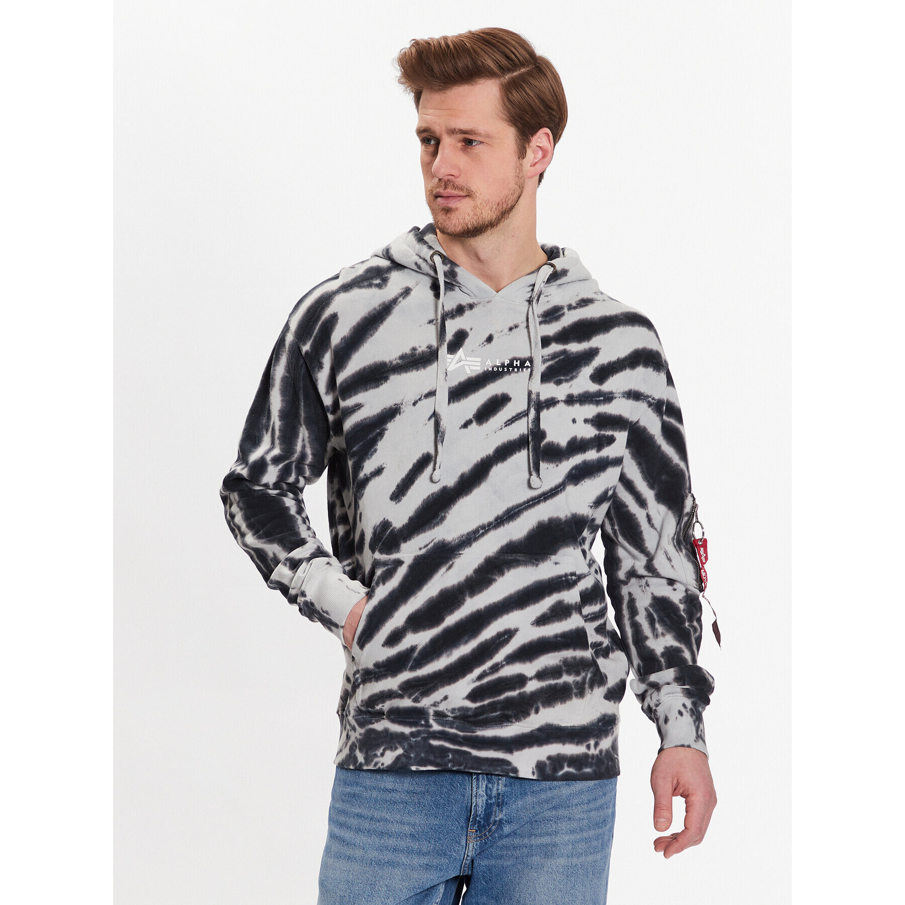 Alpha Industries Mikina Tie Dye 106335 Šedá Regular Fit - Pepit.cz