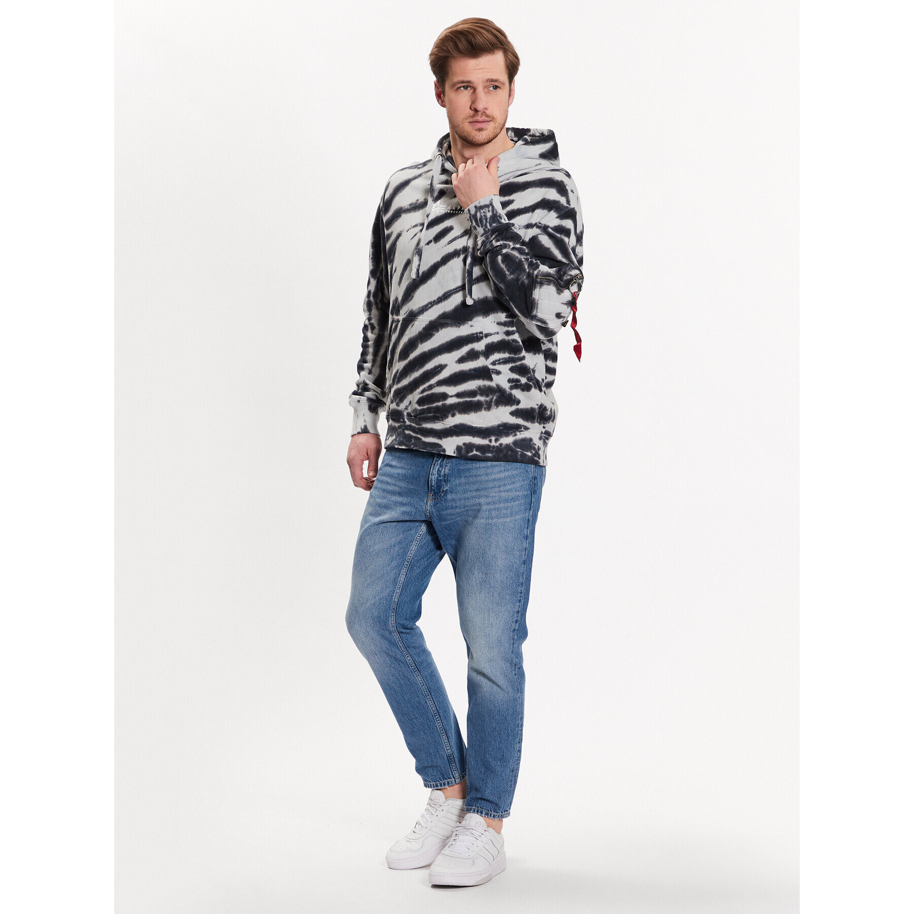 Alpha Industries Mikina Tie Dye 106335 Šedá Regular Fit - Pepit.cz