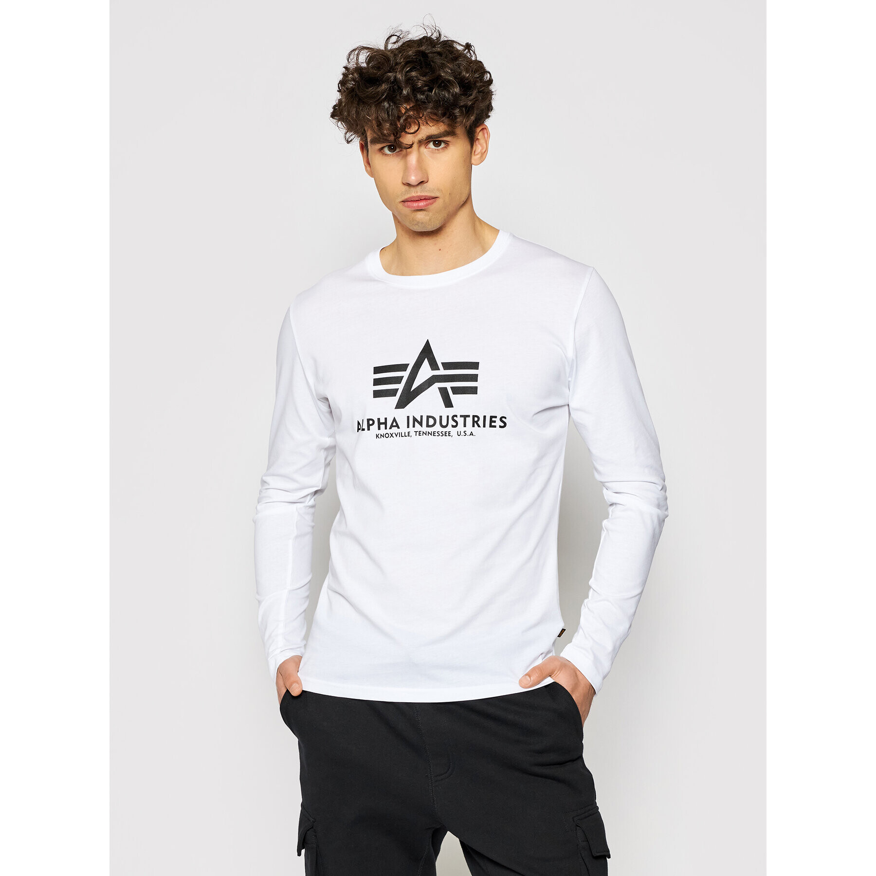 Alpha Industries S dlouhým rukávem Basic T 100510 Bílá Regular Fit - Pepit.cz