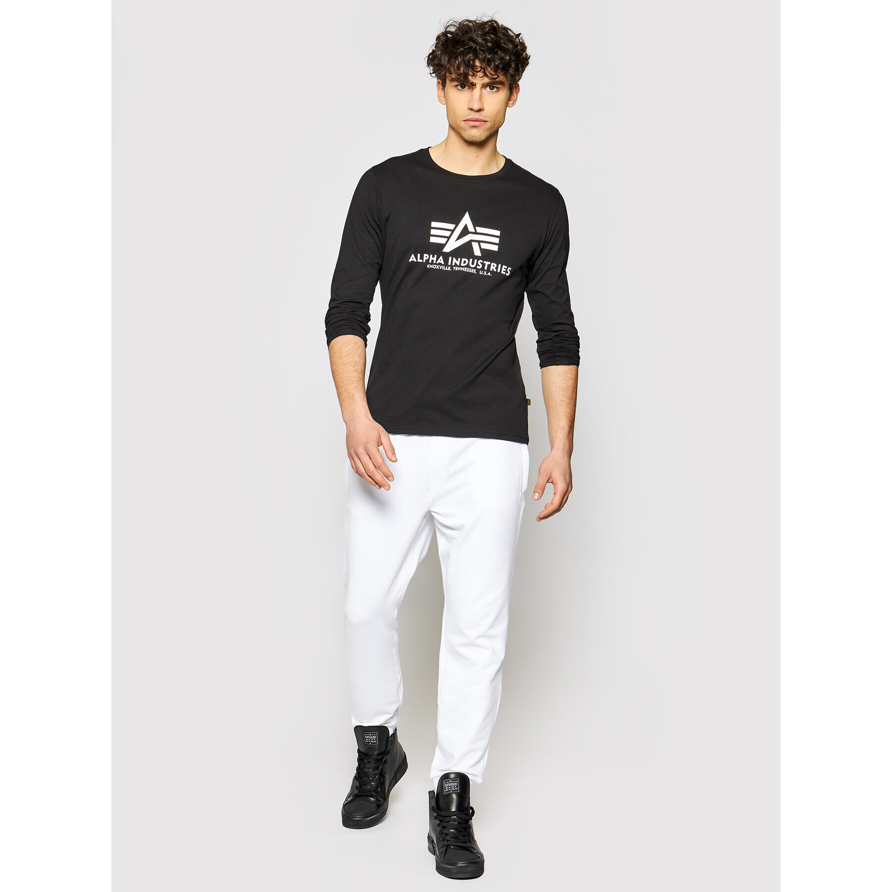 Alpha Industries S dlouhým rukávem Basic T-Ls 100510 Černá Standard Fit - Pepit.cz