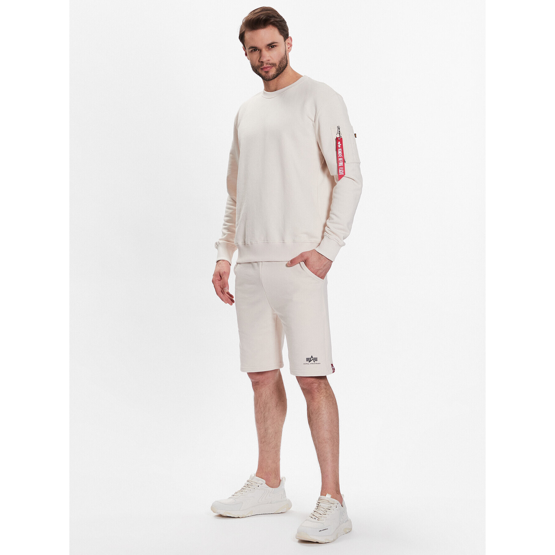 Alpha Industries Sportovní kraťasy Basic 116363 Béžová Regular Fit - Pepit.cz