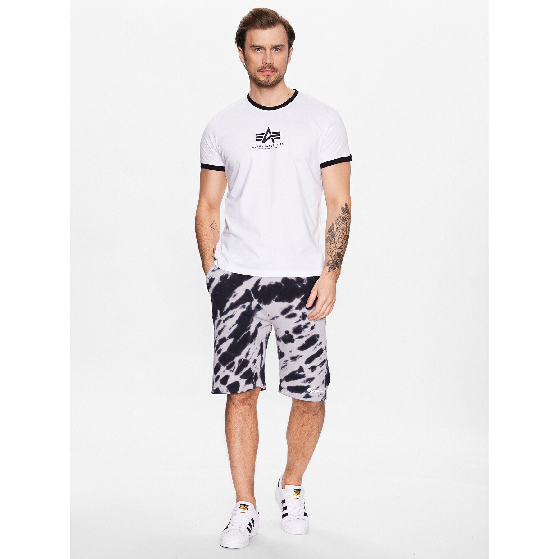 Alpha Industries Sportovní kraťasy Tie Dye 106361 Černá Regular Fit - Pepit.cz