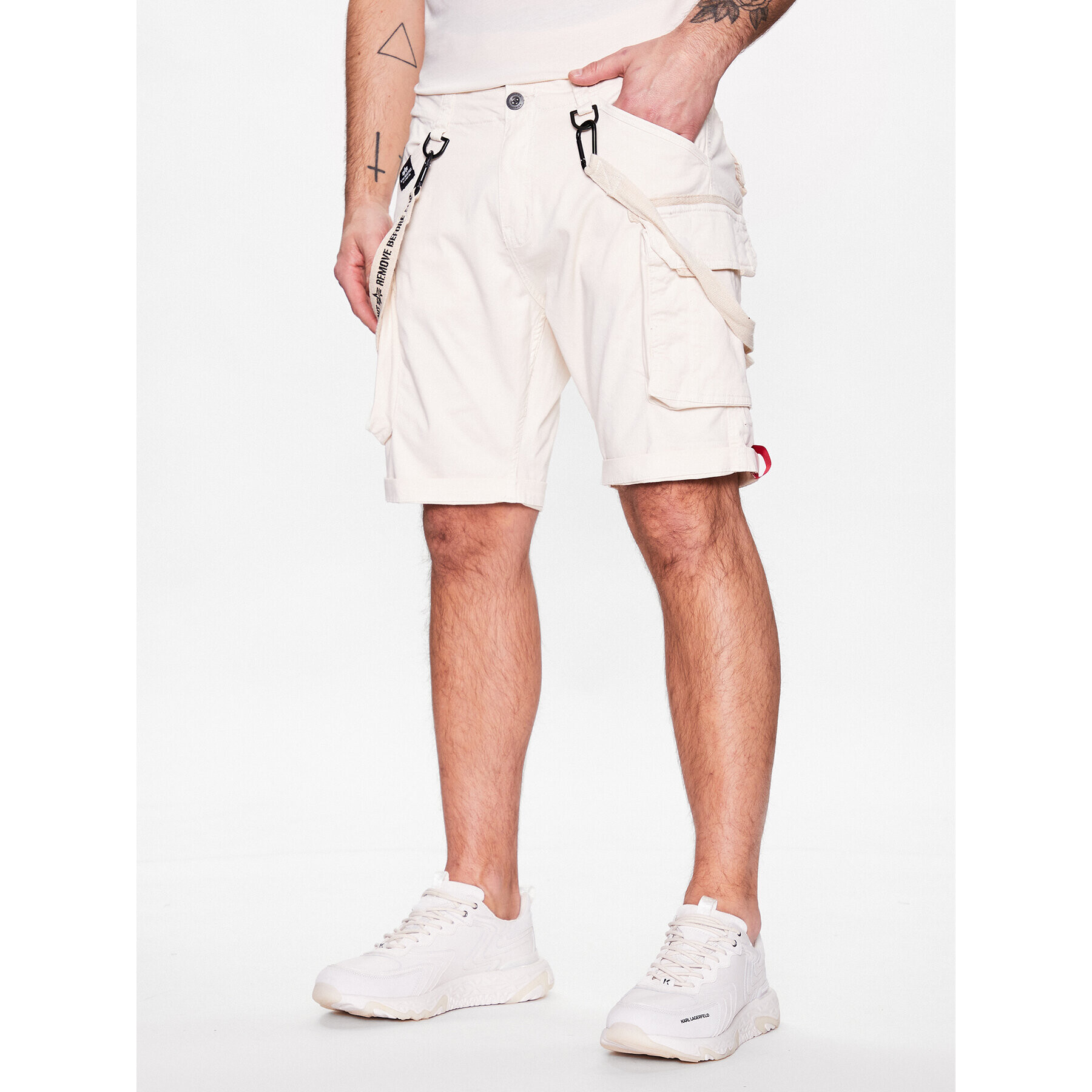 Alpha Industries Šortky z materiálu Utility Short Bílá Regular Fit - Pepit.cz