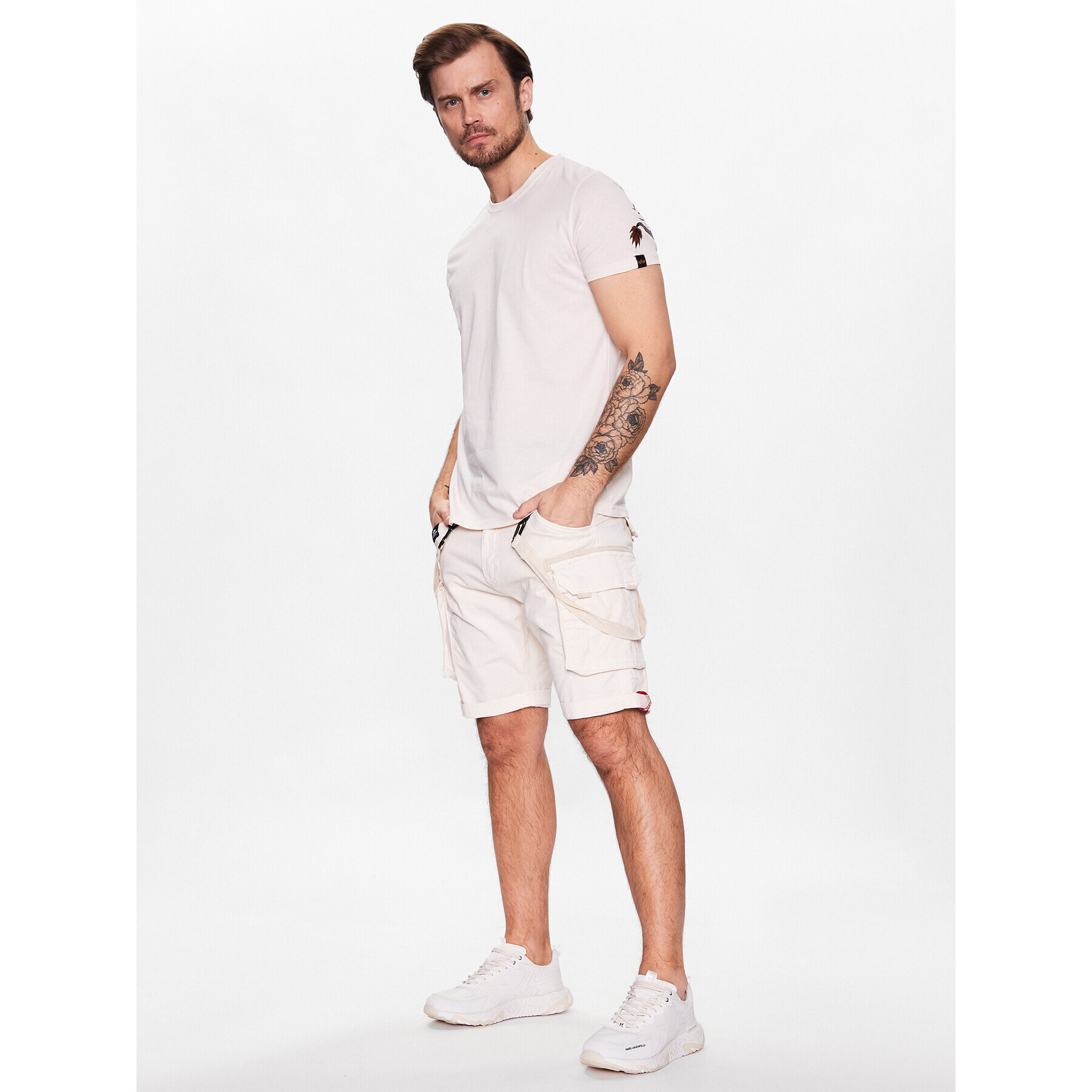 Alpha Industries Šortky z materiálu Utility Short Bílá Regular Fit - Pepit.cz