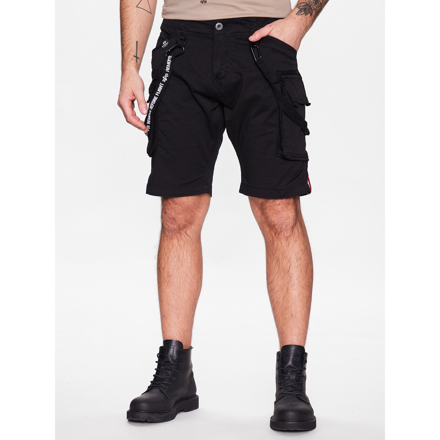 Alpha Industries Šortky z materiálu Utility Short Černá Slim Fit - Pepit.cz