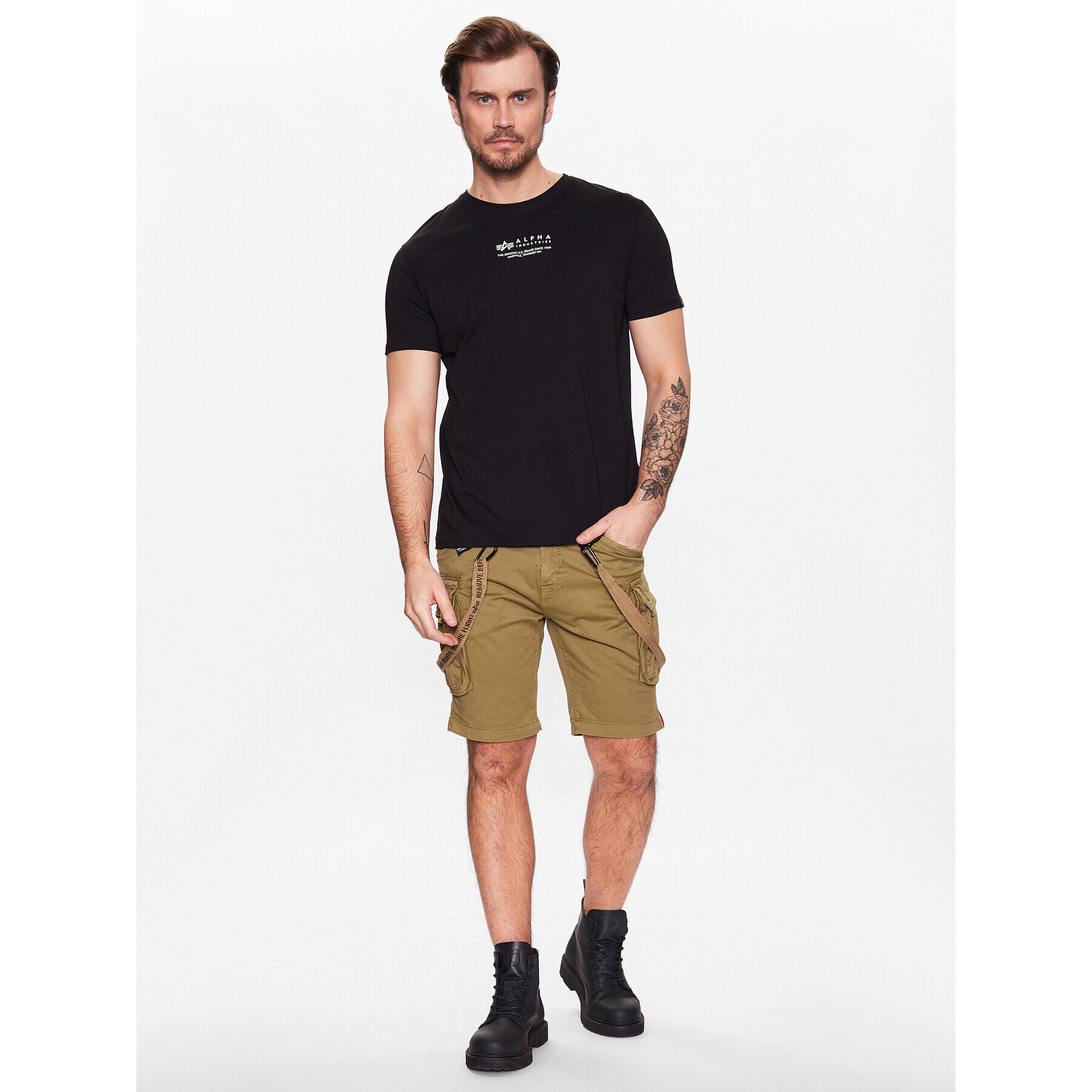 Alpha Industries Šortky z materiálu Utility 116213 Béžová Slim Fit - Pepit.cz