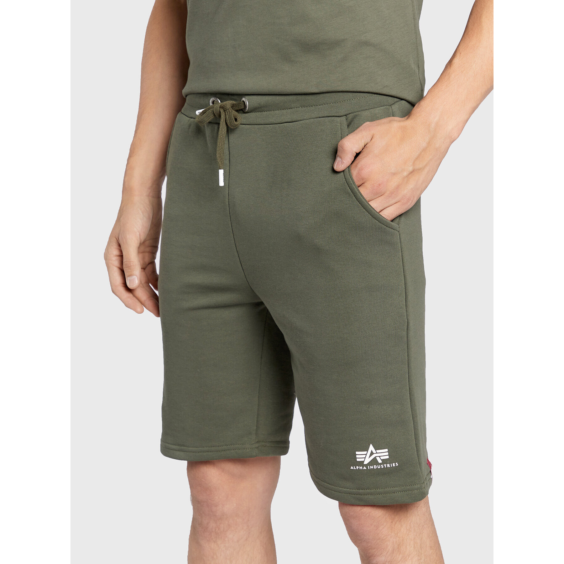 Alpha Industries Sportovní kraťasy Basic 116363 Zelená Regular Fit - Pepit.cz