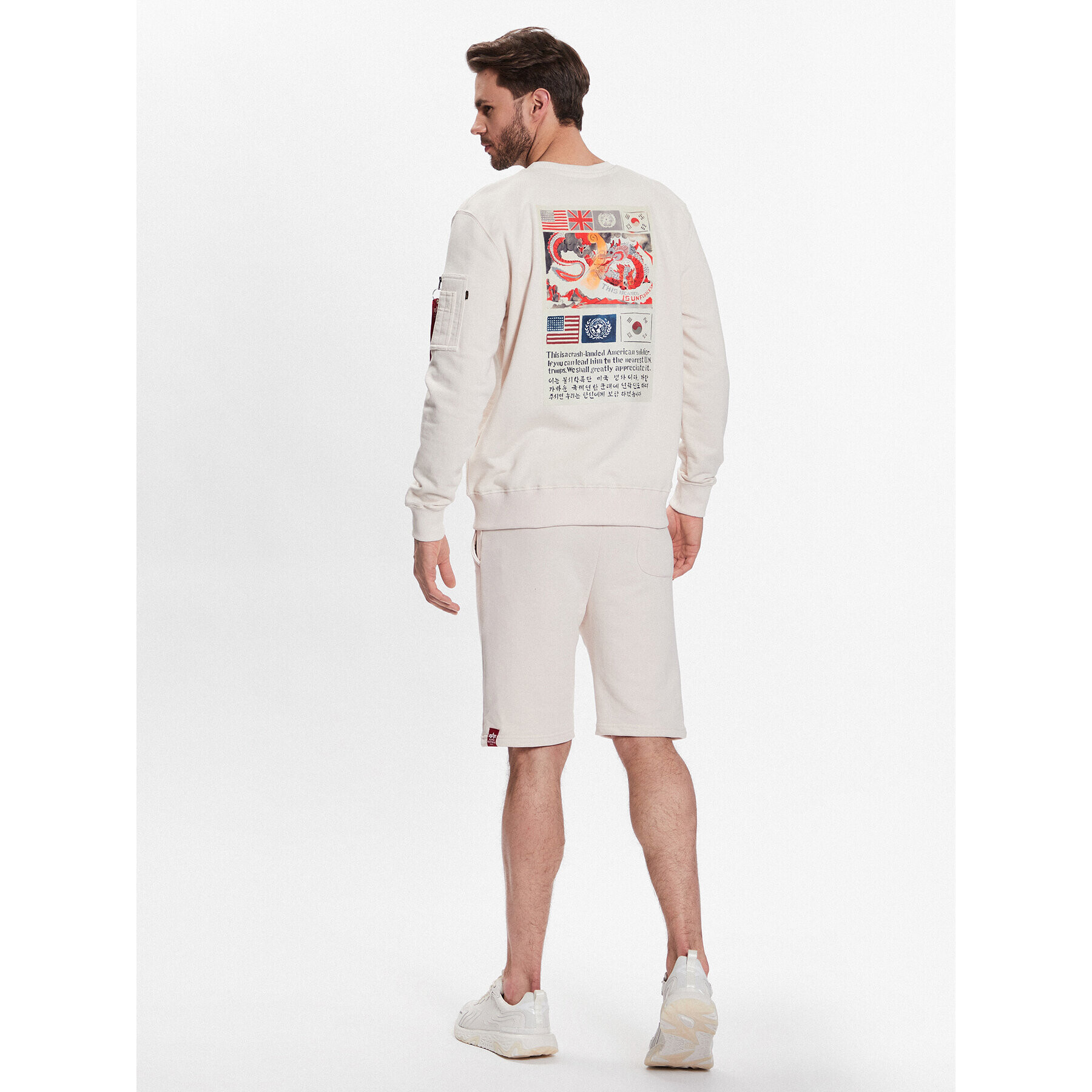 Alpha Industries Mikina USN Blood Chit 136300 Écru Regular Fit - Pepit.cz